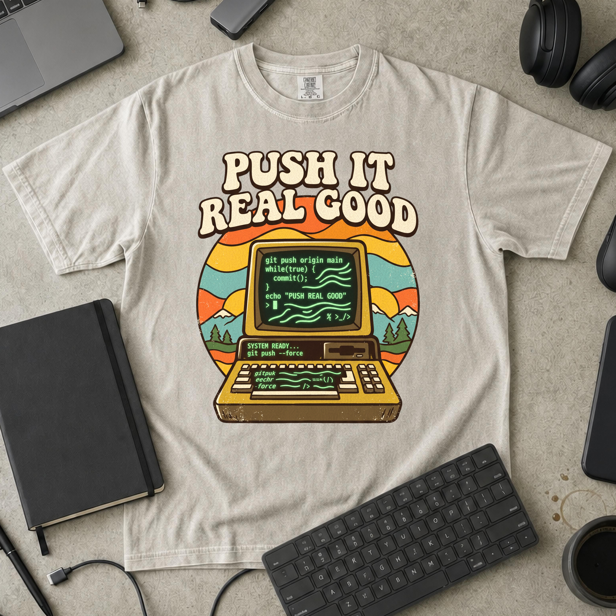Push It Real Good Git Premium Shirt — ivory Premium Shirt mock-up