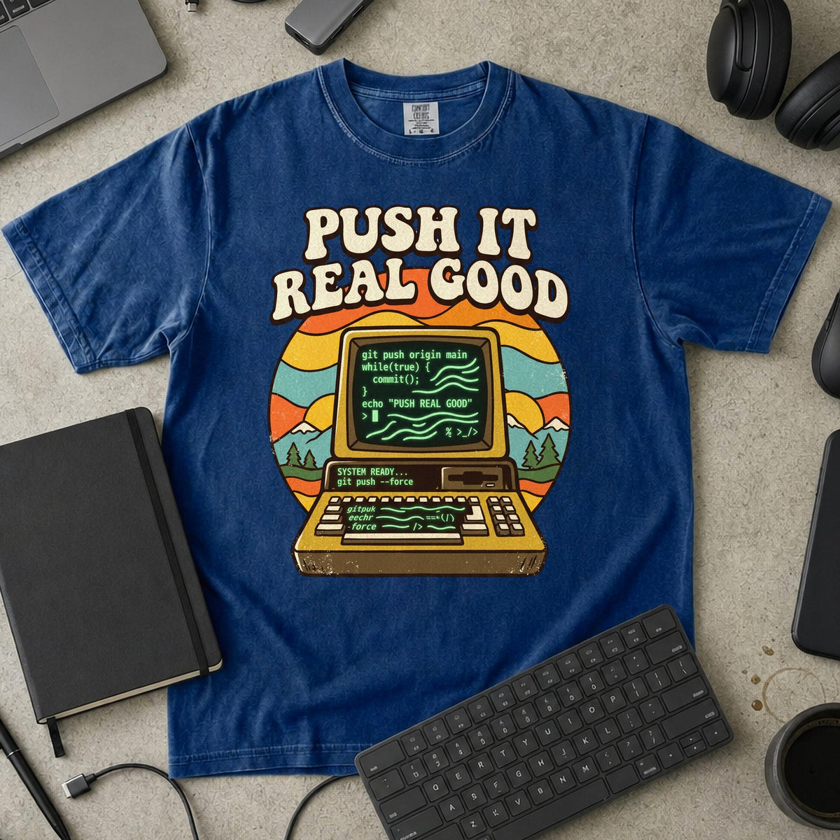 Push It Real Good Git Premium Shirt — true navy Premium Shirt mock-up