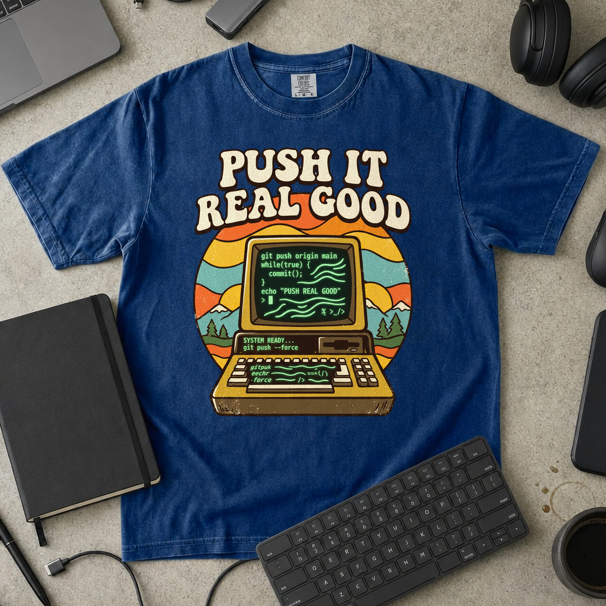 Push It Real Good Git Premium Shirt — true navy Premium Shirt mock-up
