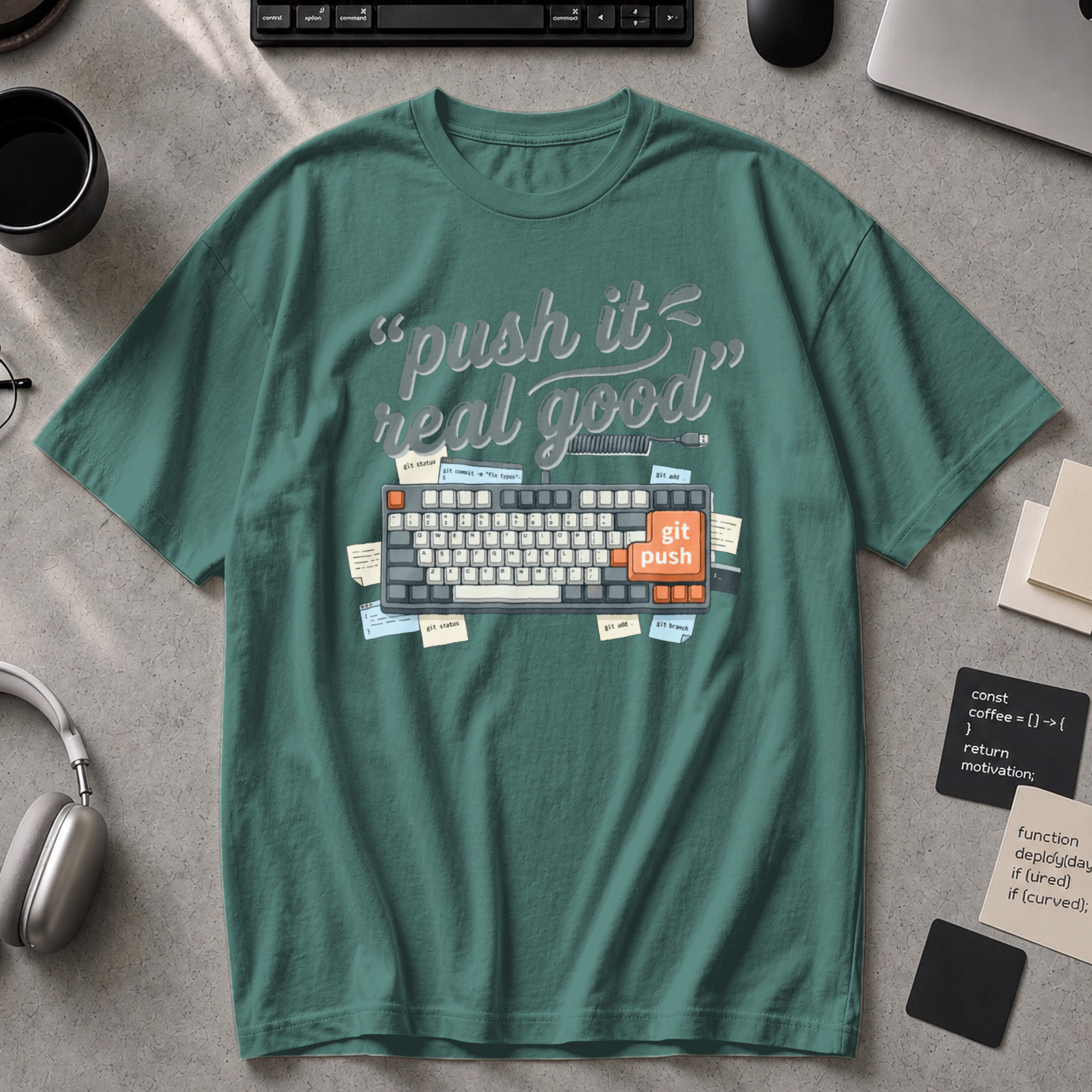 Push It Real Good Keyboard Premium Shirt - Blue Spruce