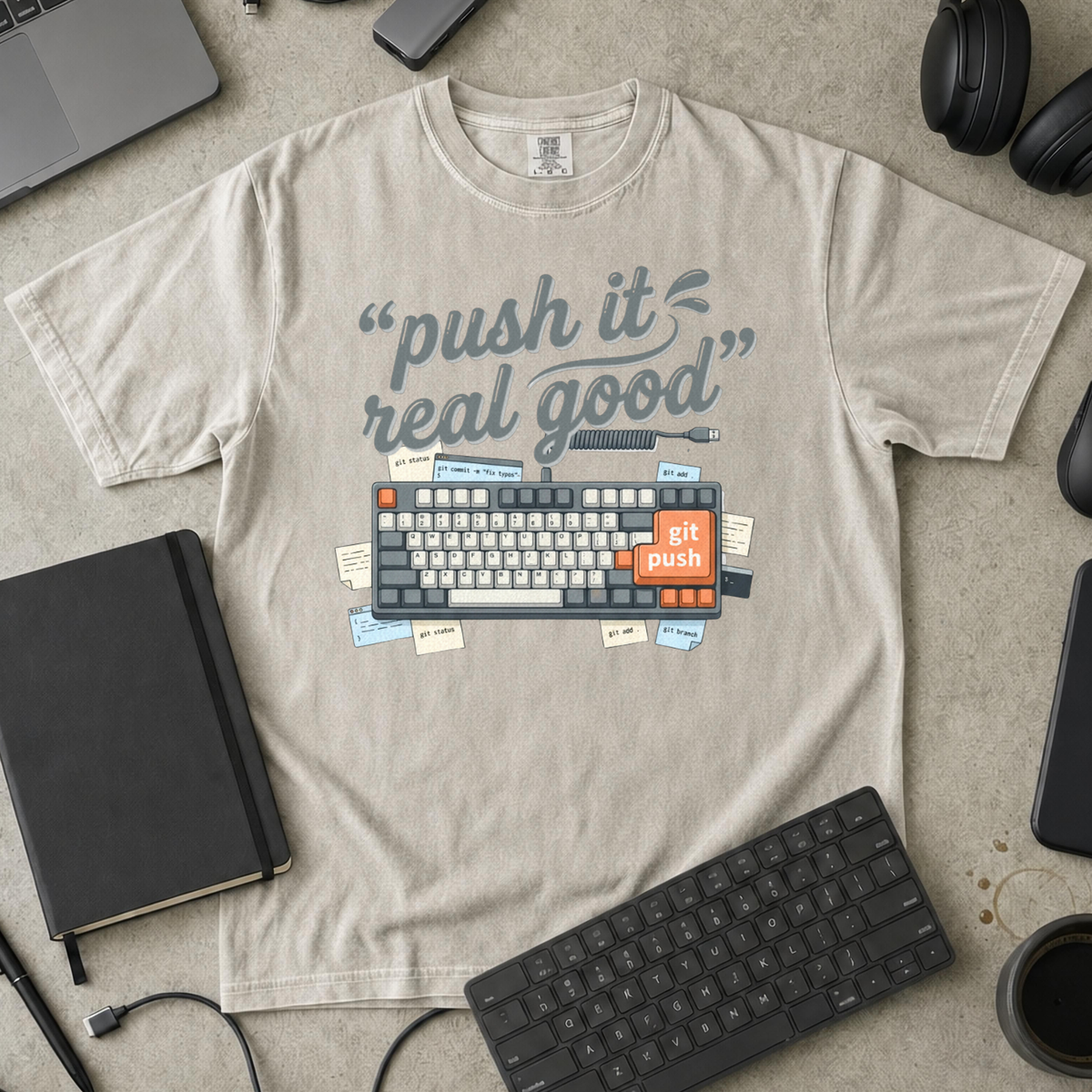 Push It Real Good Keyboard Premium Shirt — ivory Premium Shirt mock-up