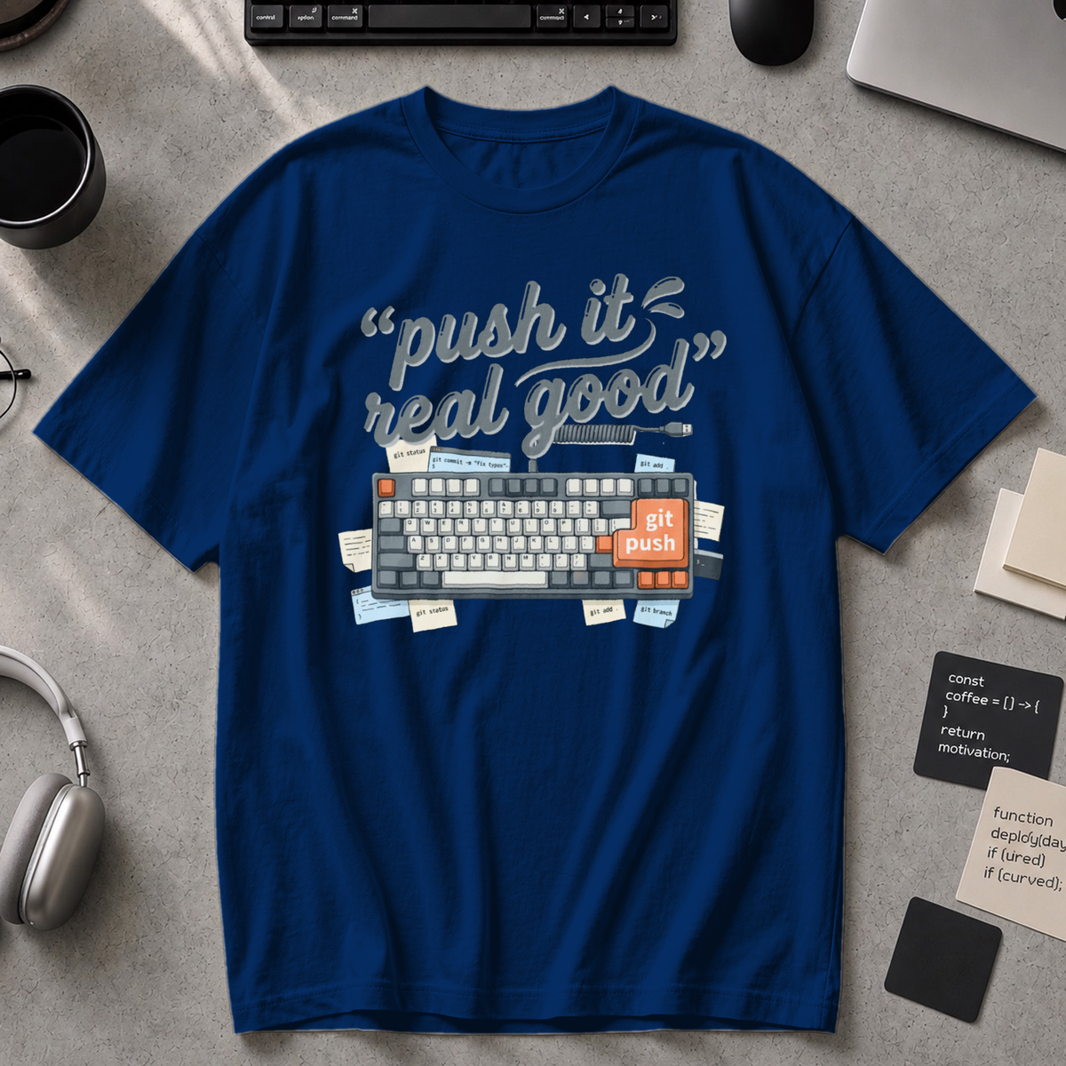 Push It Real Good Keyboard Premium Shirt - True Navy
