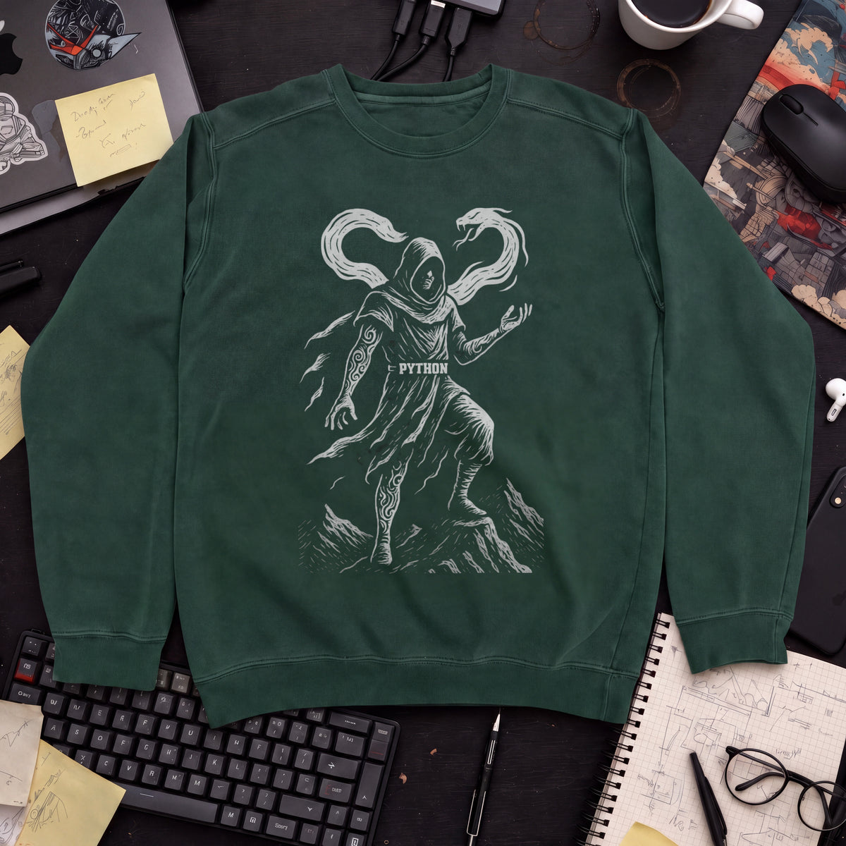 Python Warrior Sweatshirt — Bottle Green