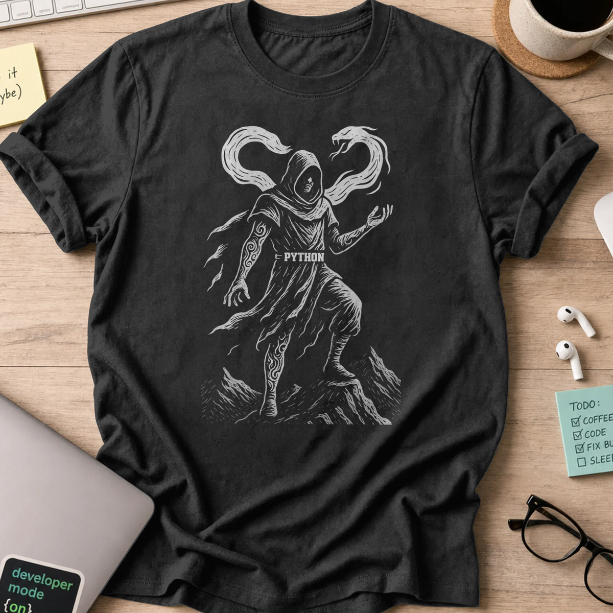python warrior shirt - Black