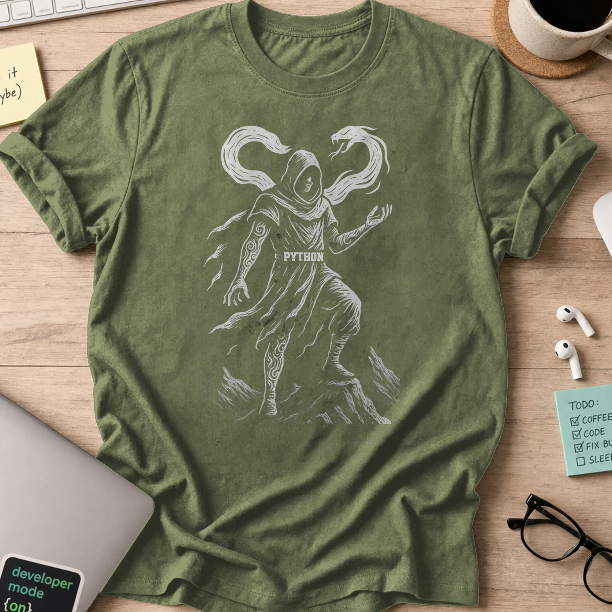 python warrior shirt - Military Green