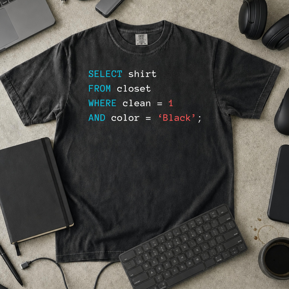 Querying my black Premium Shirt — black Premium Shirt mock-up