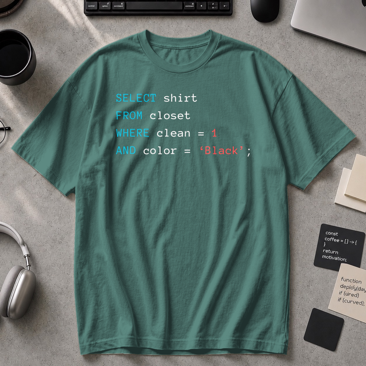 Querying my black Premium Shirt - Blue Spruce