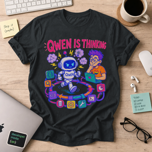 Qwen Is Thinking Shirt — Black
