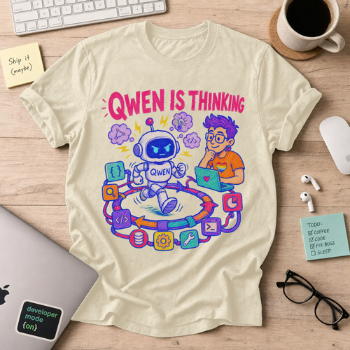 Qwen Is Thinking Shirt — Natural