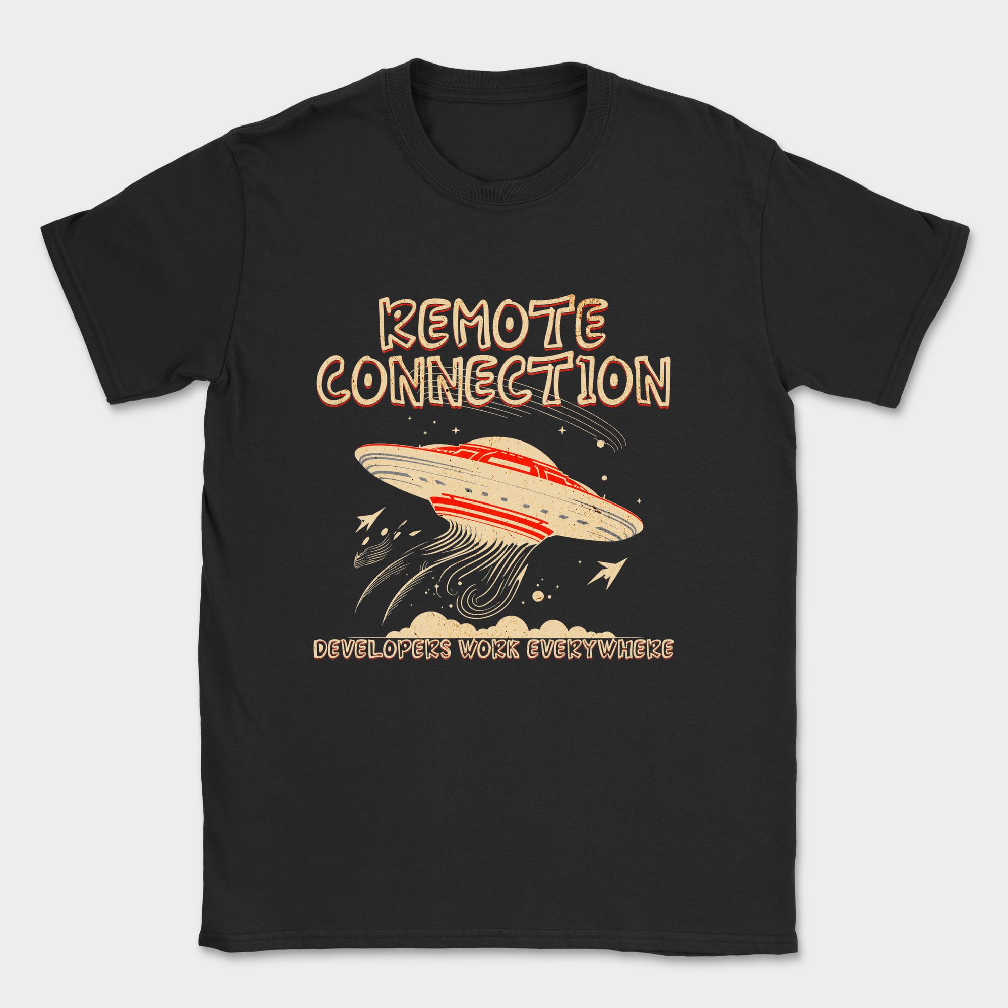 remote connection ufo shirt — Black
