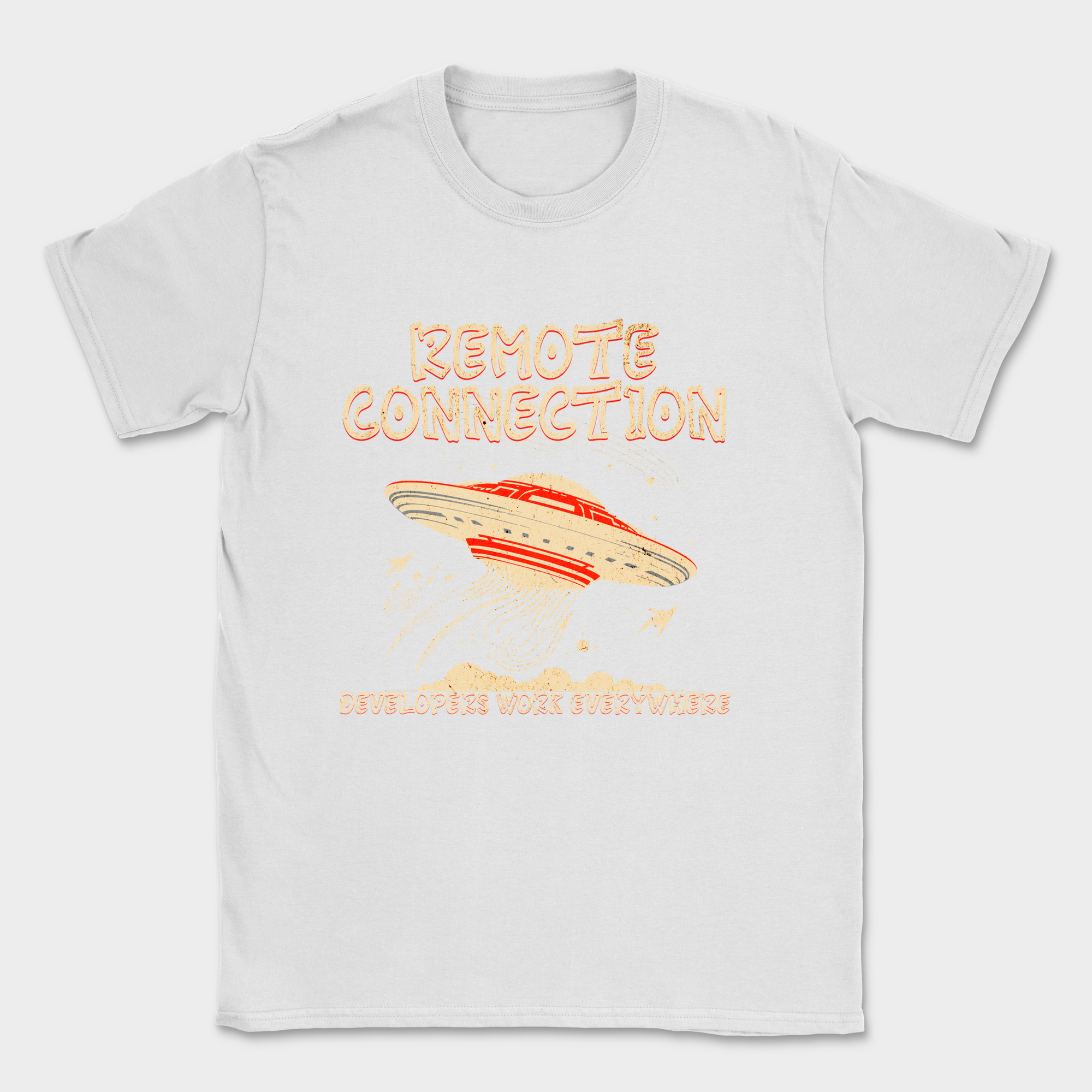 remote connection ufo shirt — White