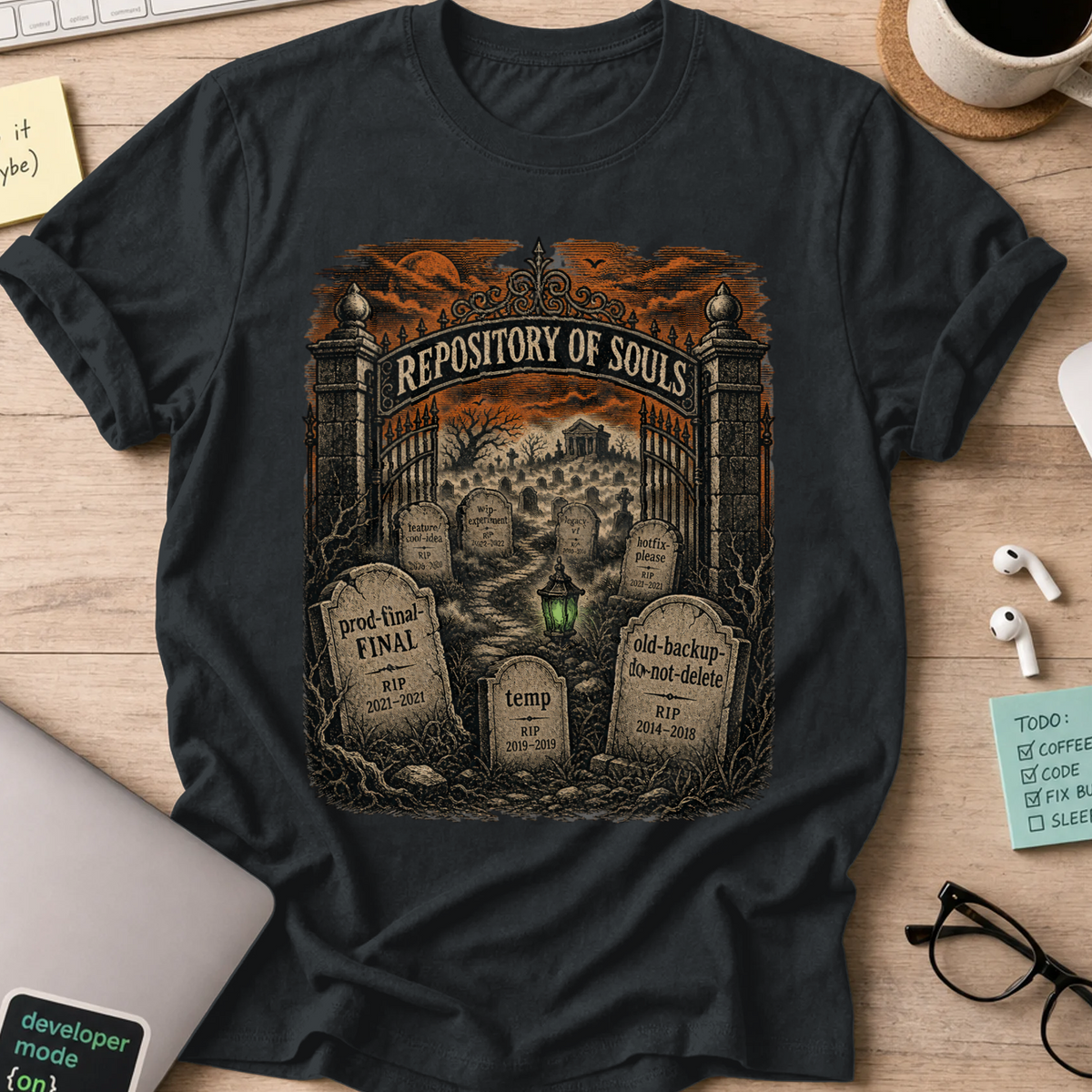 Repository of Souls Shirt — Black storefront mockup