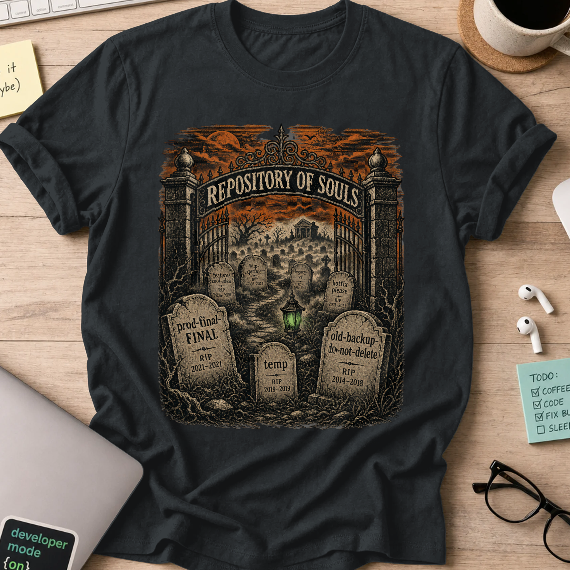 Repository of Souls Shirt — Black storefront mockup