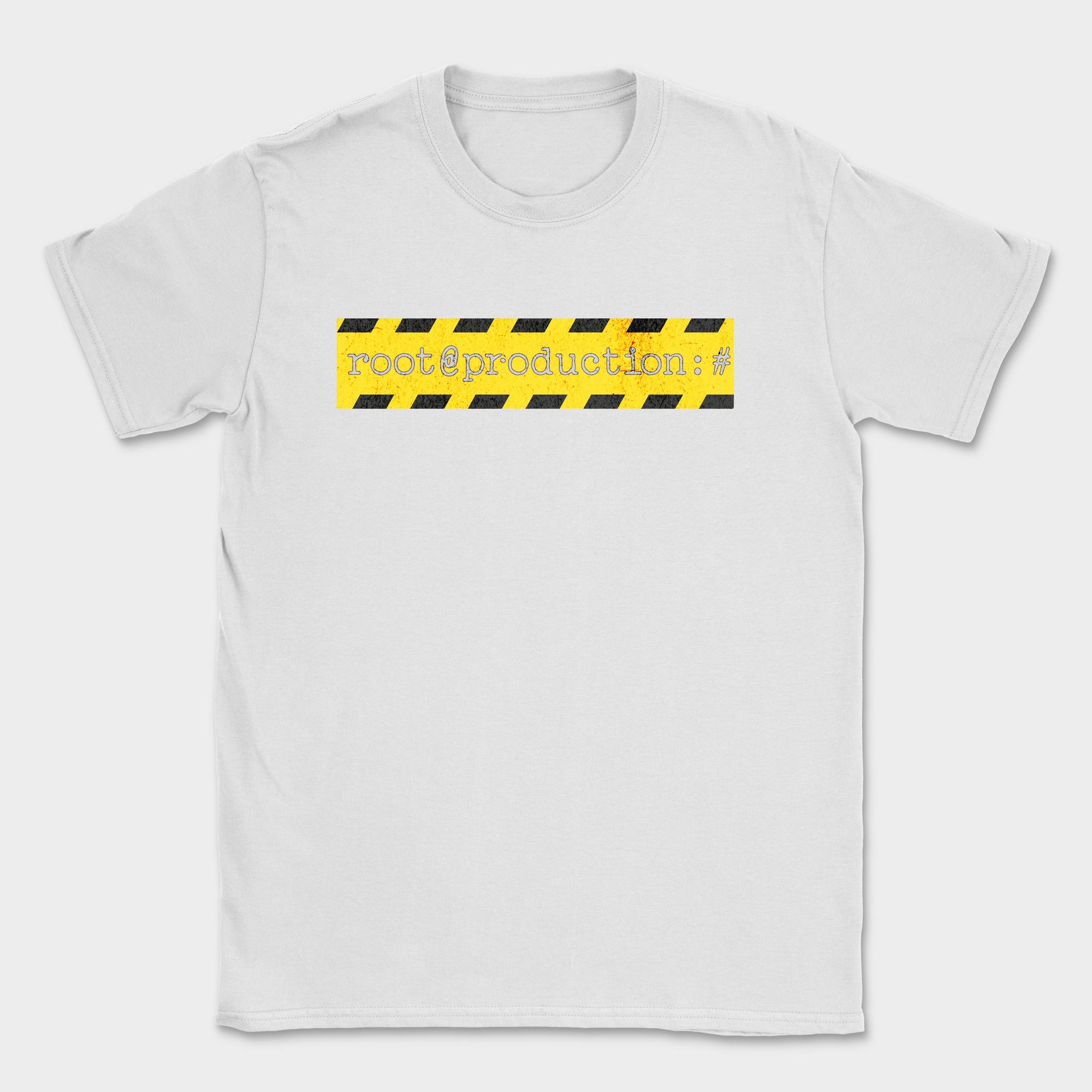 root production code warning shirt — White
