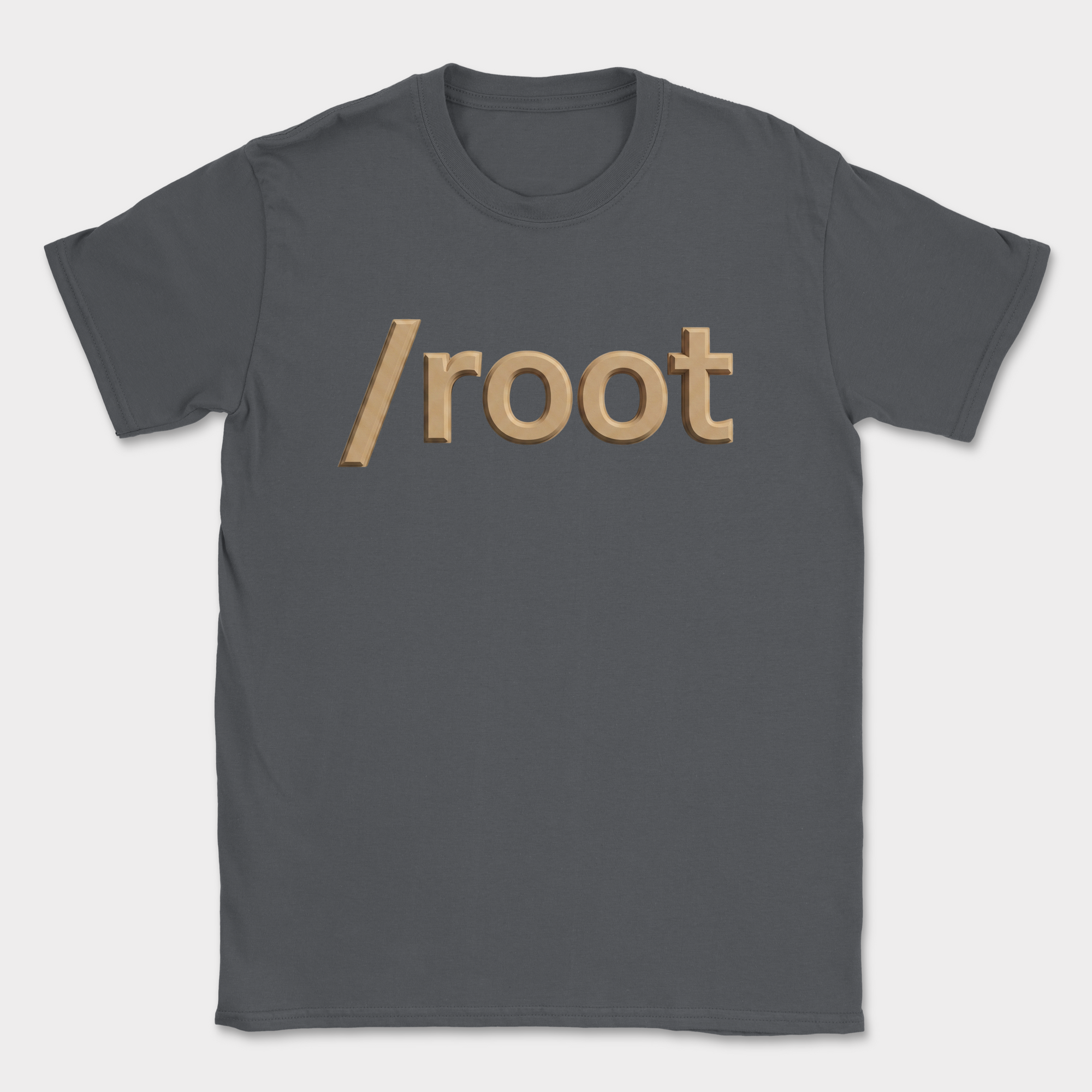 /root shirt — Dark Heather Grey