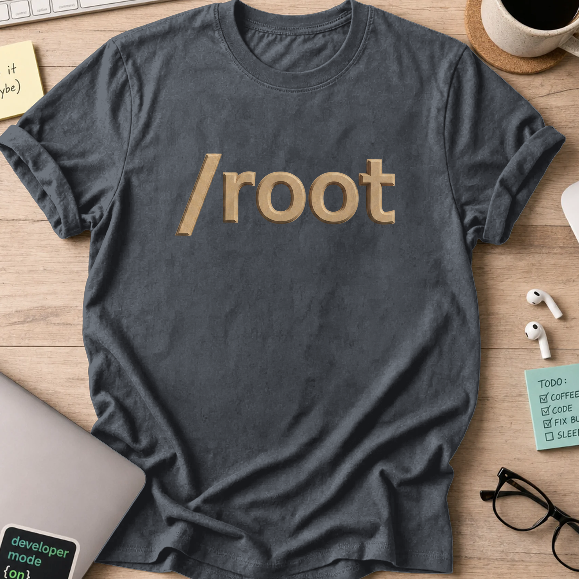 /root shirt - Dark Heather