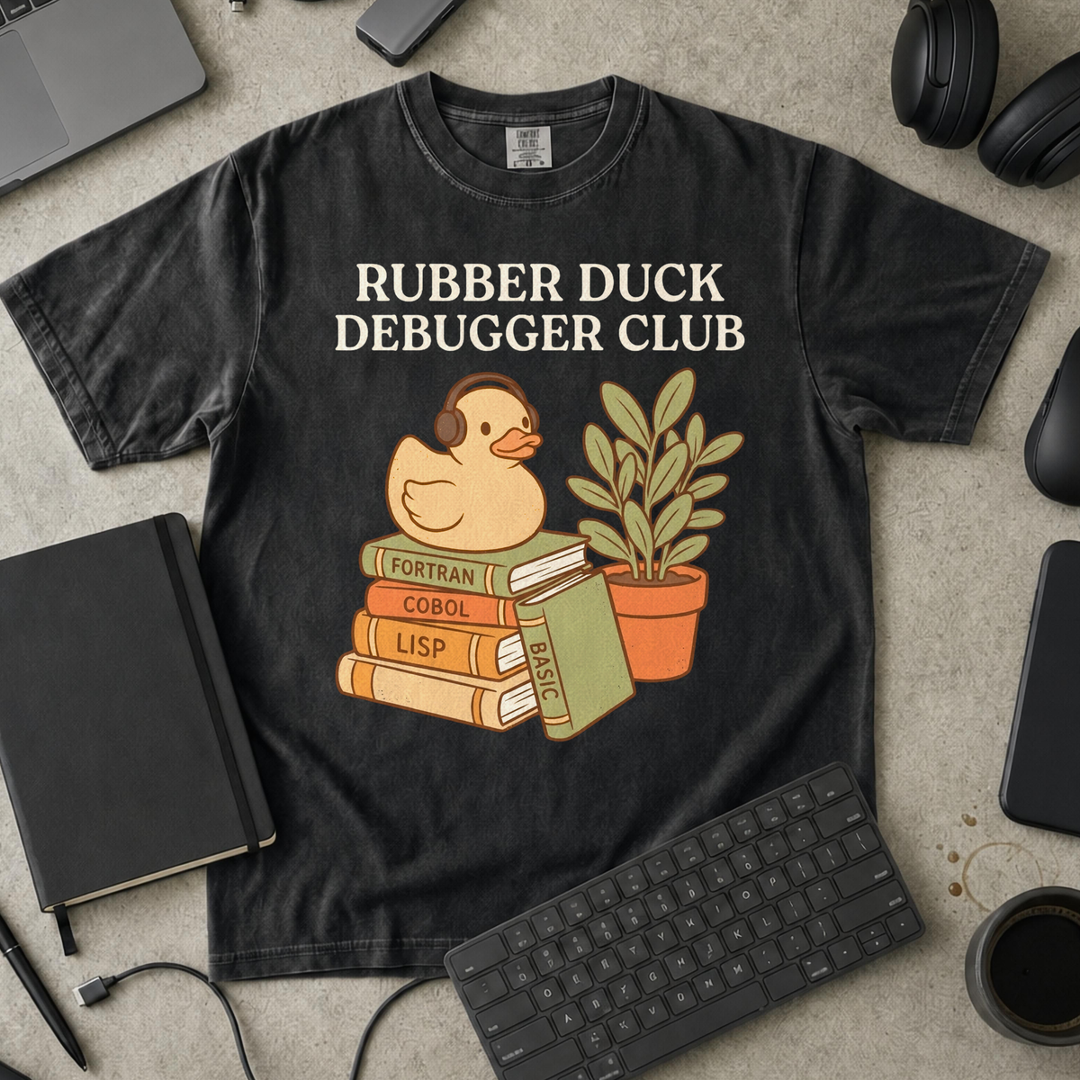 Rubber Duck Debugger Club Premium Shirt — black Premium Shirt mock-up