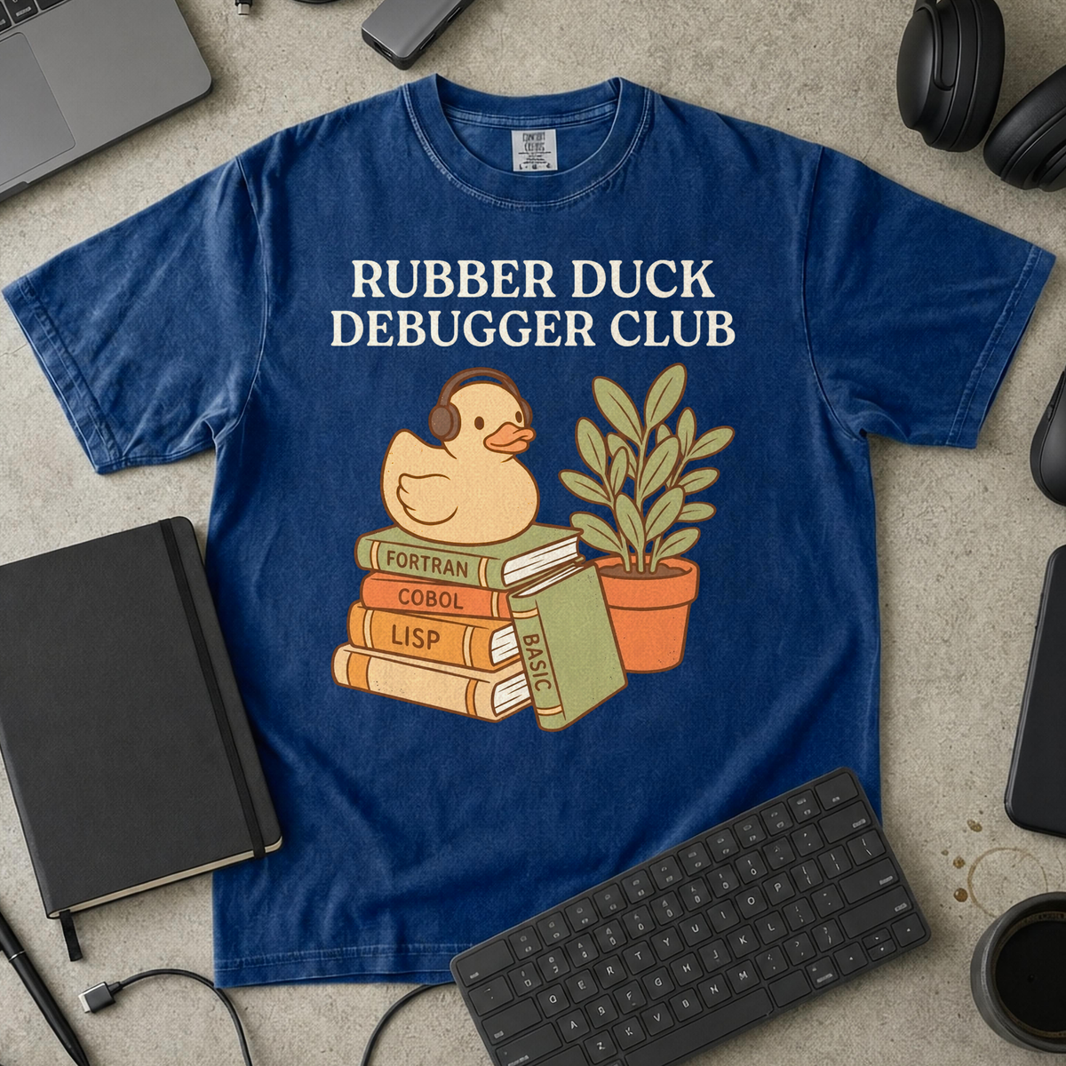 Rubber Duck Debugger Club Premium Shirt — true navy Premium Shirt mock-up