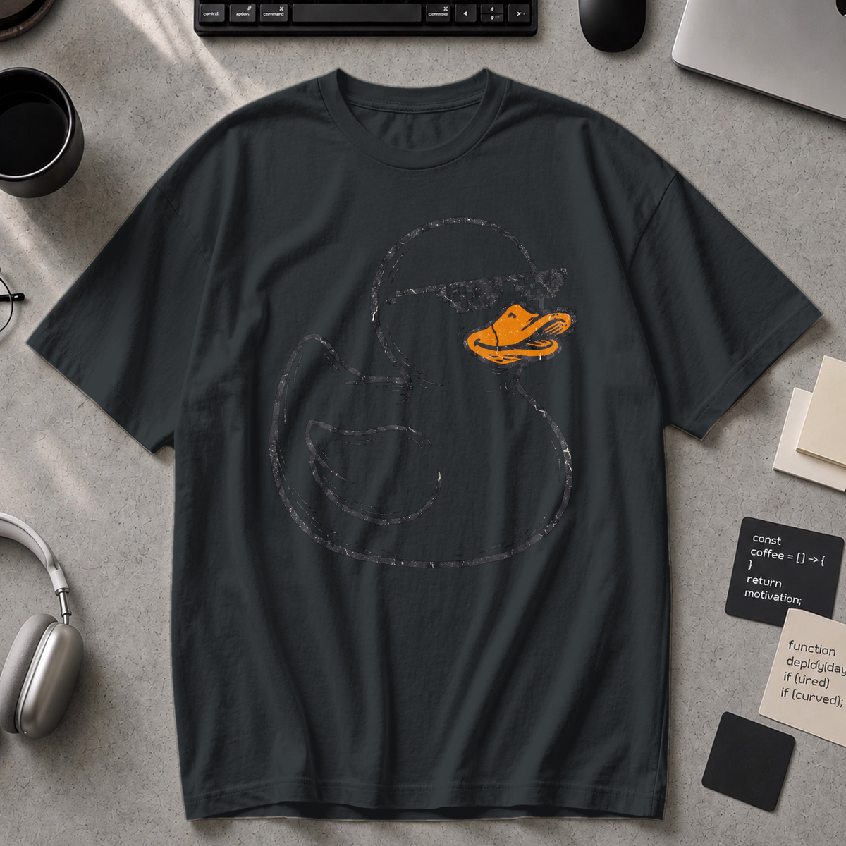 Rubber Duck Line Art Premium Shirt - Black