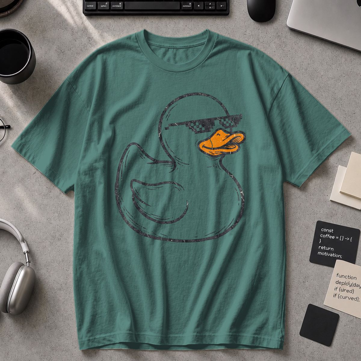 Rubber Duck Line Art Premium Shirt - Blue Spruce