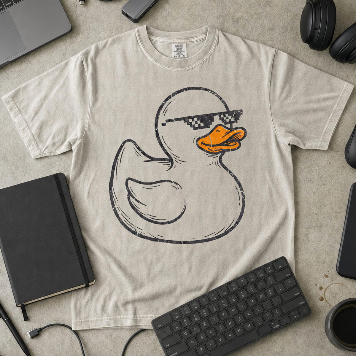 Rubber Duck Line Art Premium Shirt — ivory Premium Shirt mock-up