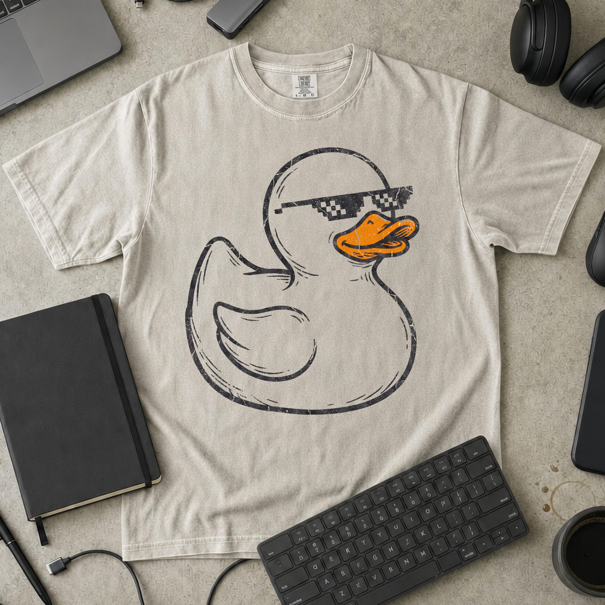 Rubber Duck Line Art Premium Shirt — ivory Premium Shirt mock-up