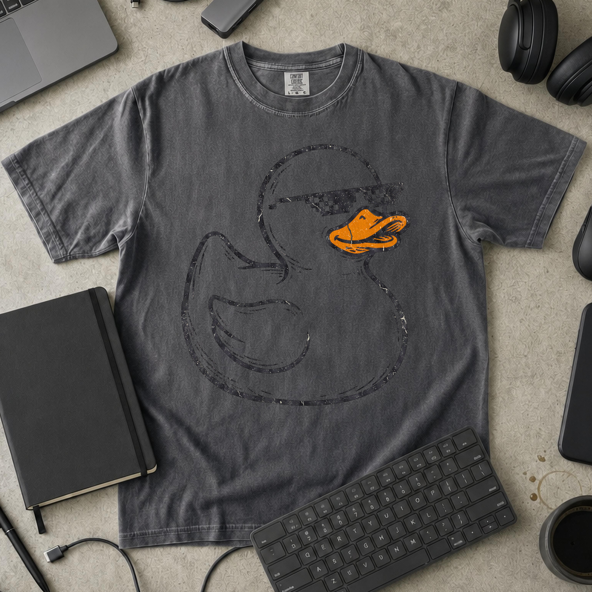 Rubber Duck Line Art Premium Shirt — pepper Premium Shirt mock-up