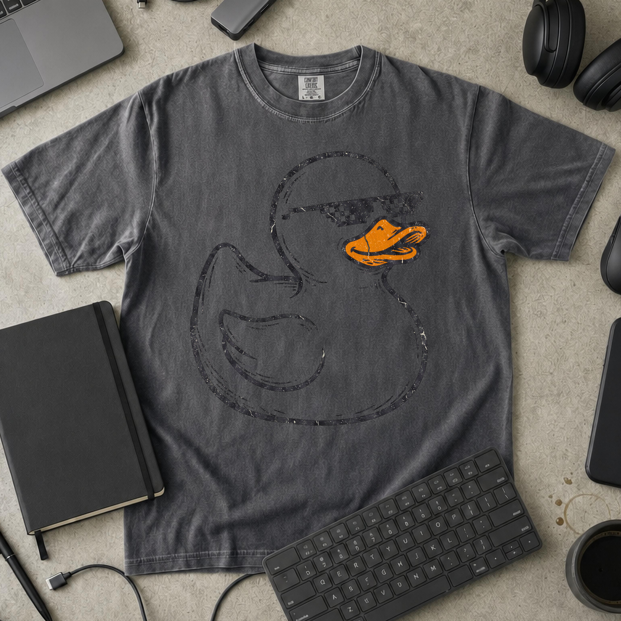 Rubber Duck Line Art Premium Shirt — pepper Premium Shirt mock-up