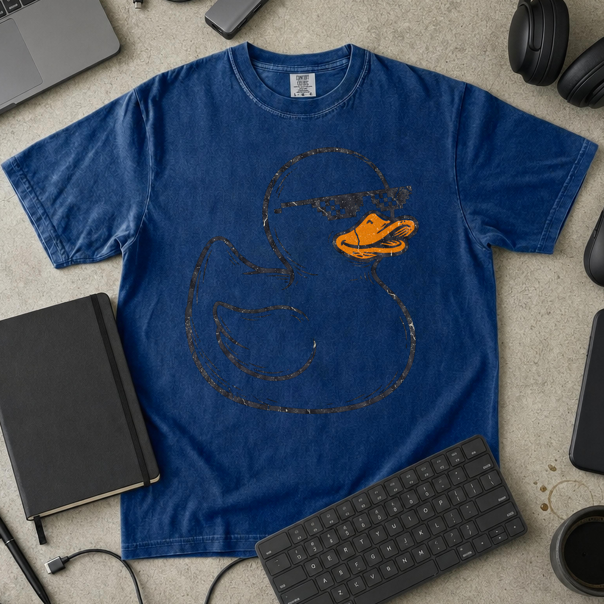 Rubber Duck Line Art Premium Shirt — true navy Premium Shirt mock-up