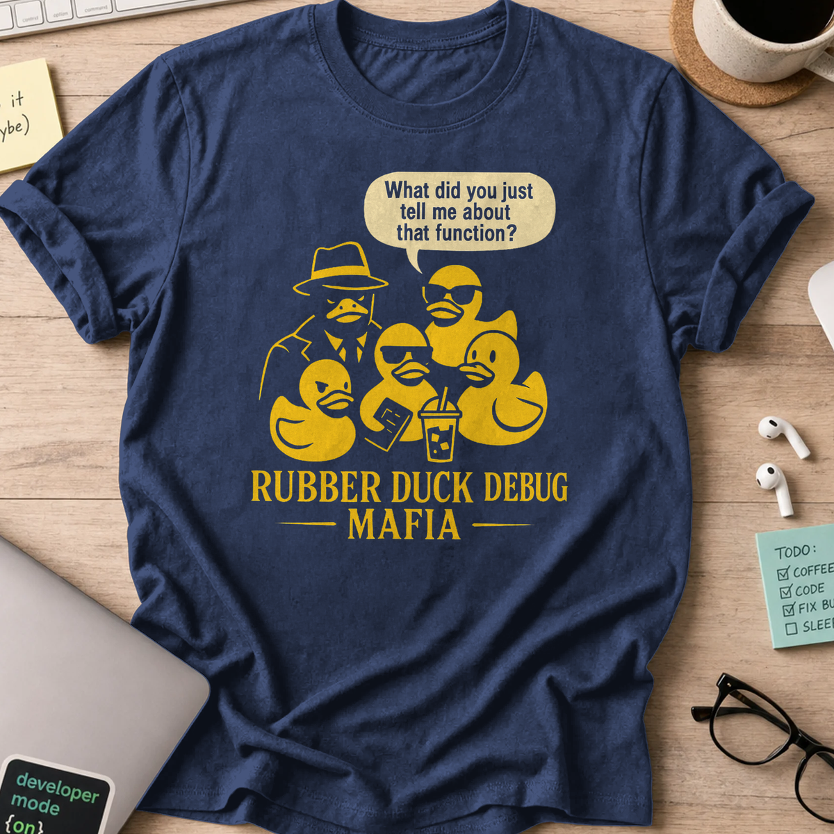 rubber duck debug mafia shirt - Navy
