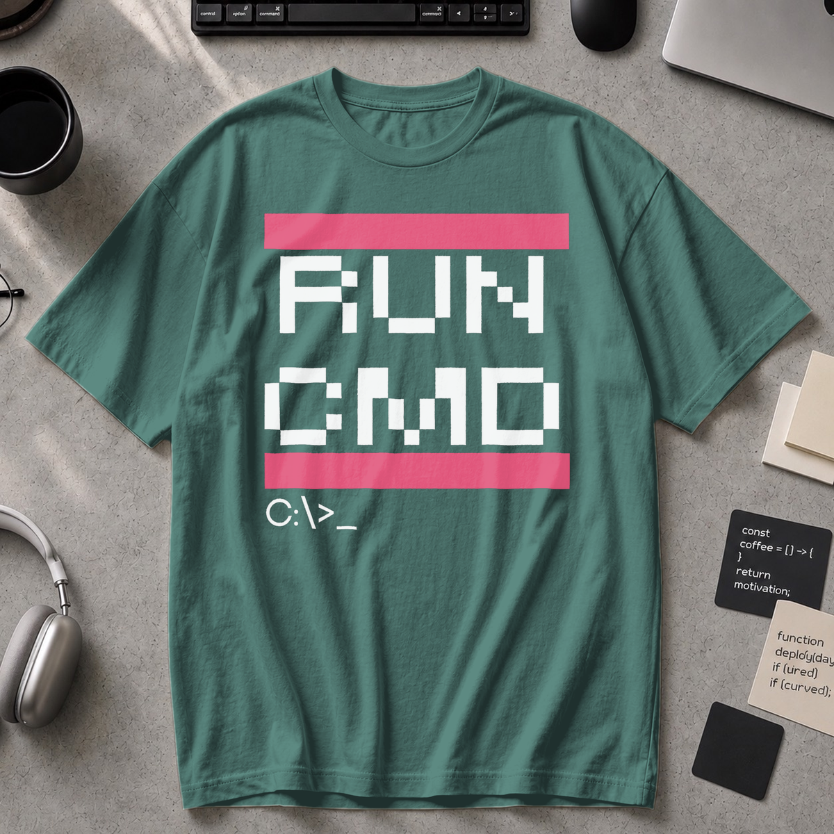 RUN CMD Premium Shirt - Blue Spruce