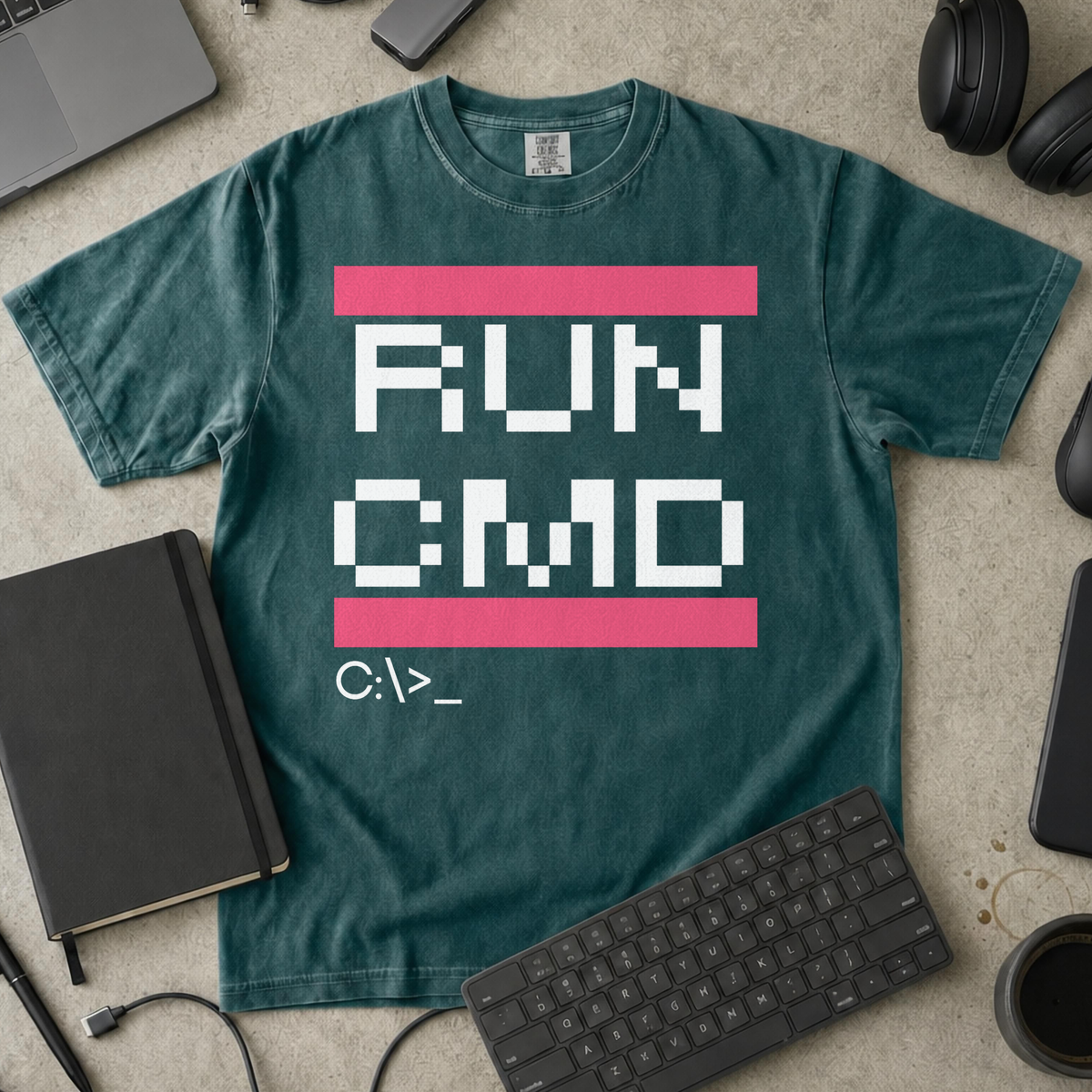 RUN CMD Premium Shirt — blue spruce Premium Shirt mock-up