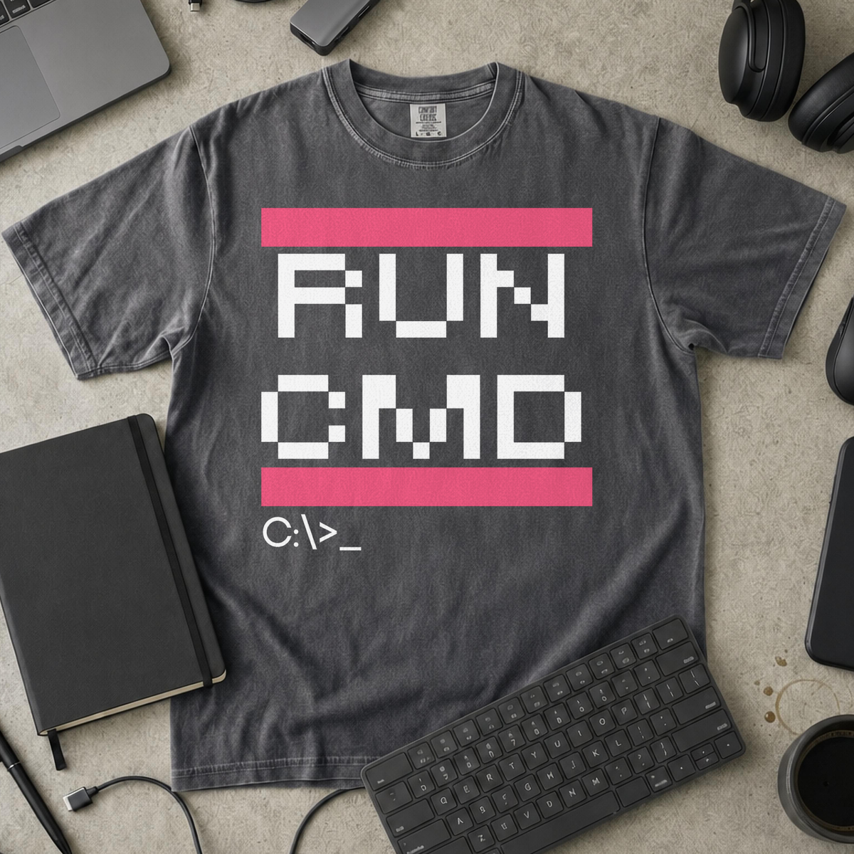RUN CMD Premium Shirt — pepper Premium Shirt mock-up