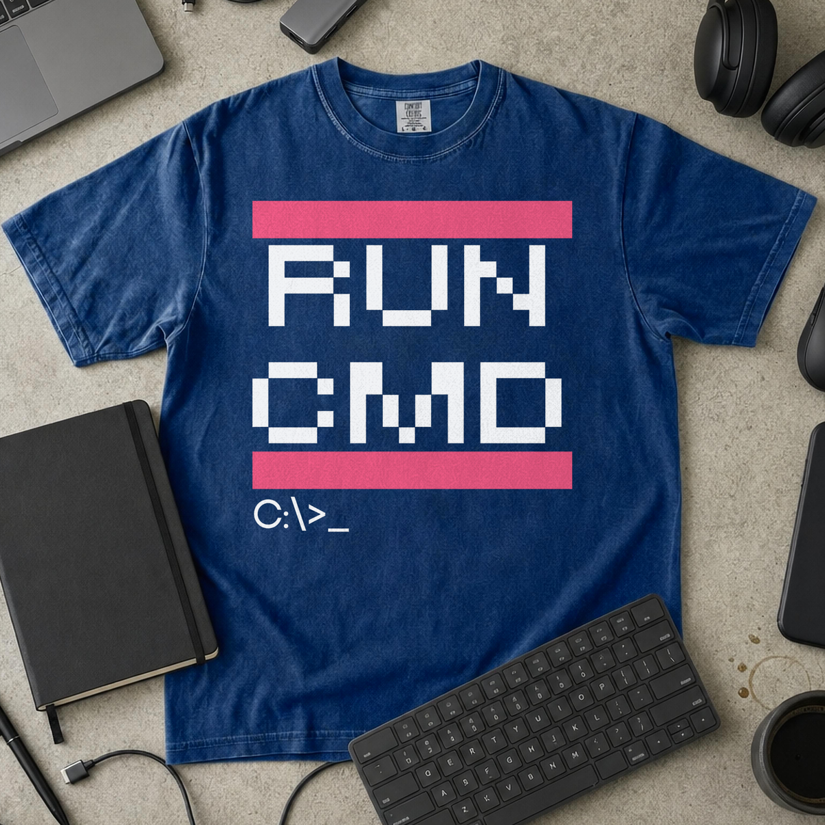 RUN CMD Premium Shirt — true navy Premium Shirt mock-up
