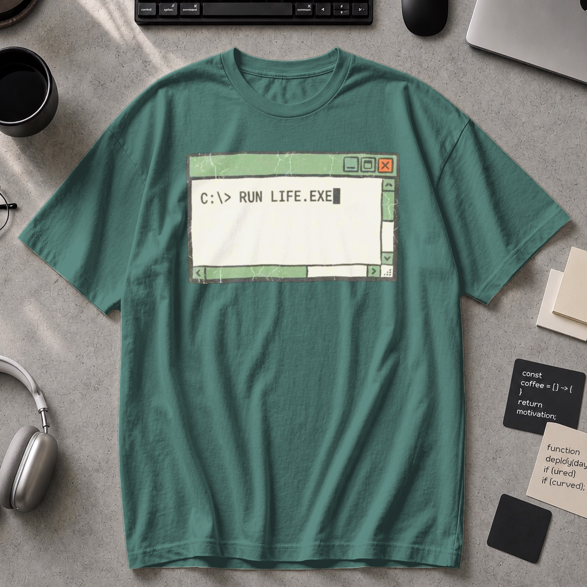 Run Life.exe Premium Shirt - Blue Spruce