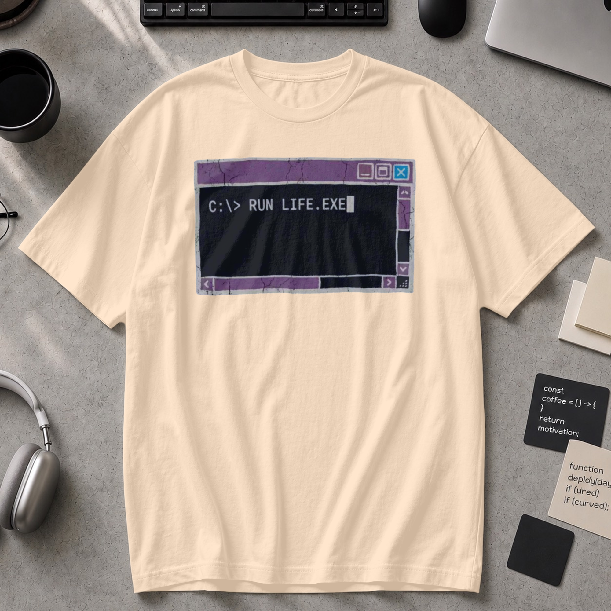 Run Life.exe Premium Shirt - Ivory
