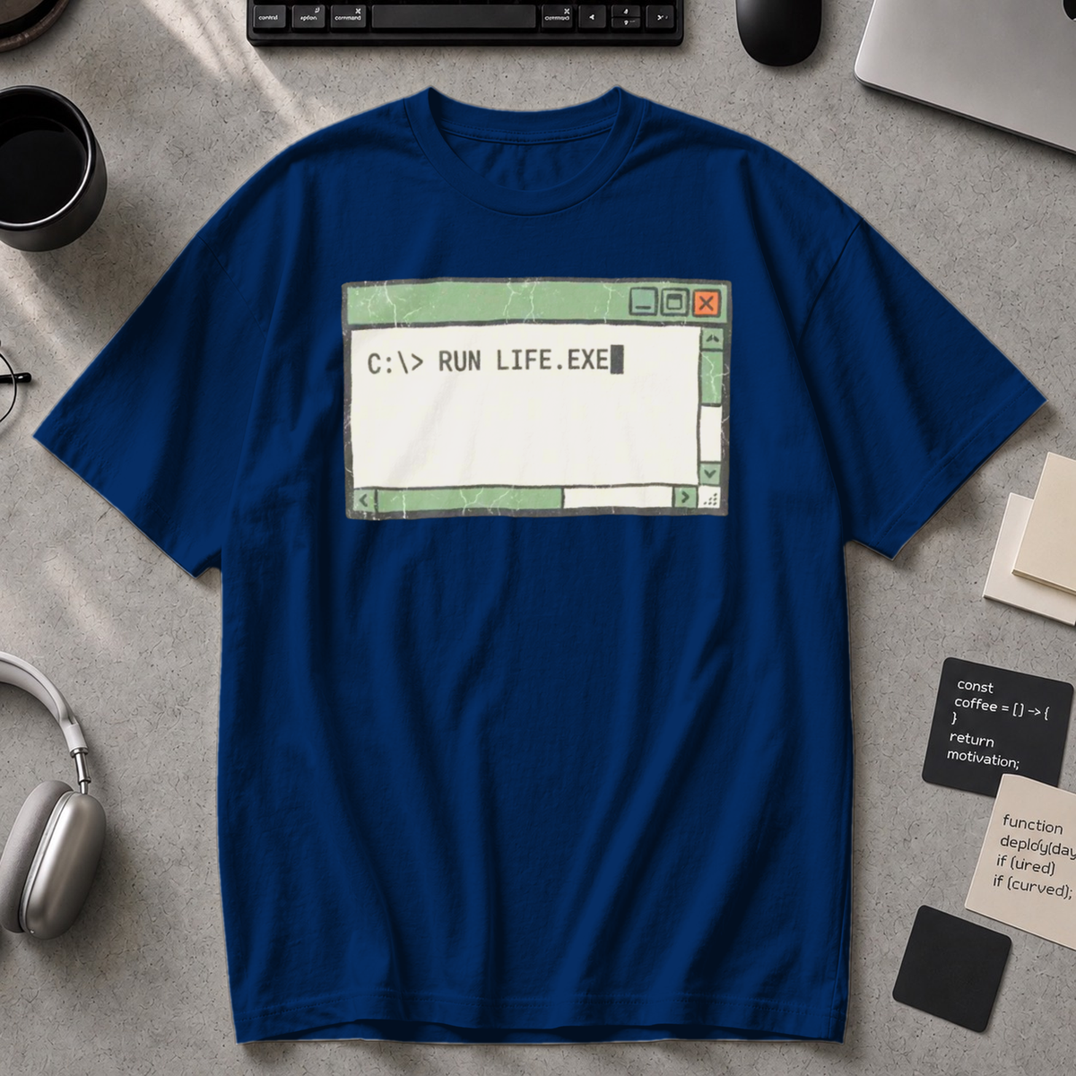 Run Life.exe Premium Shirt - True Navy