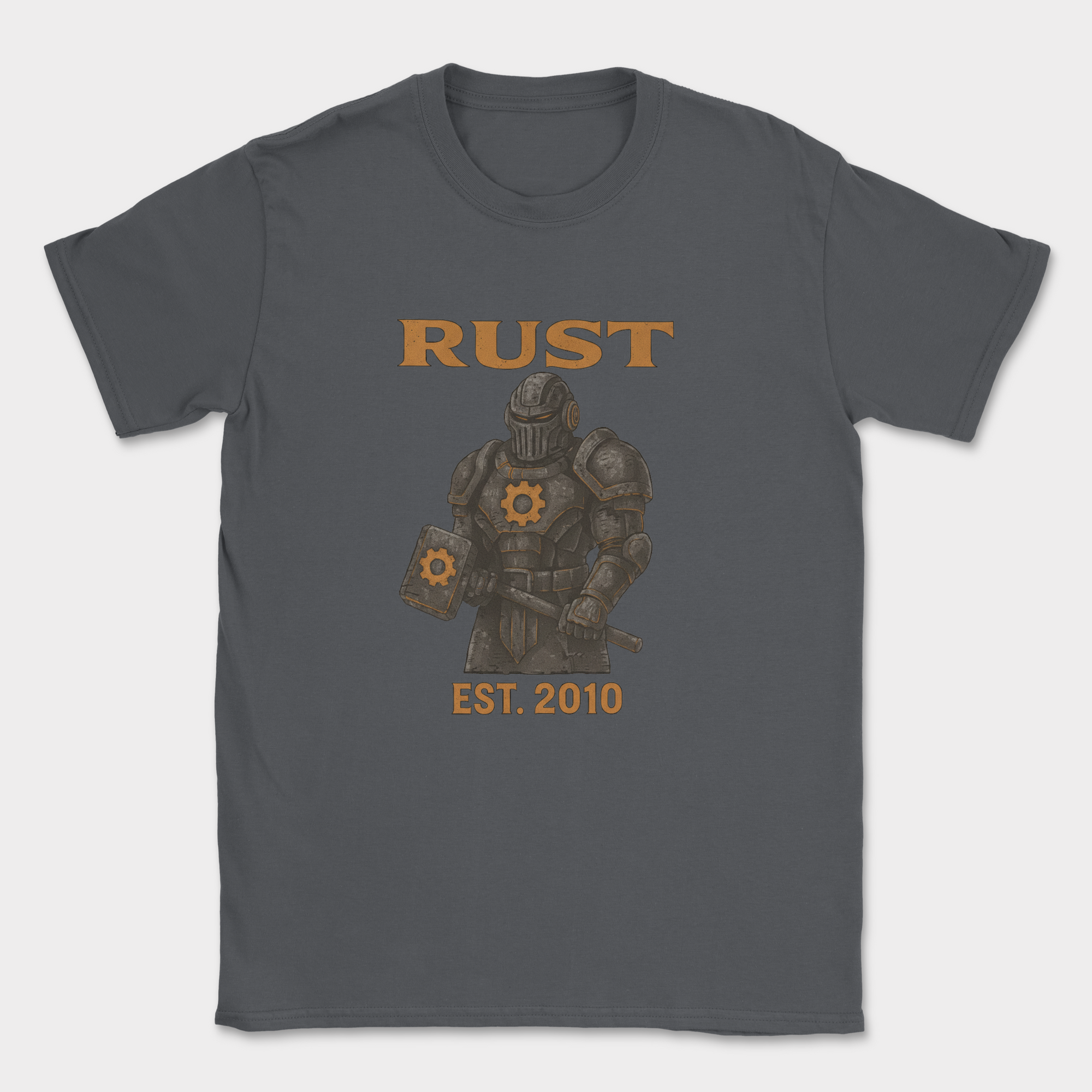 rust shirt — Dark Heather Grey