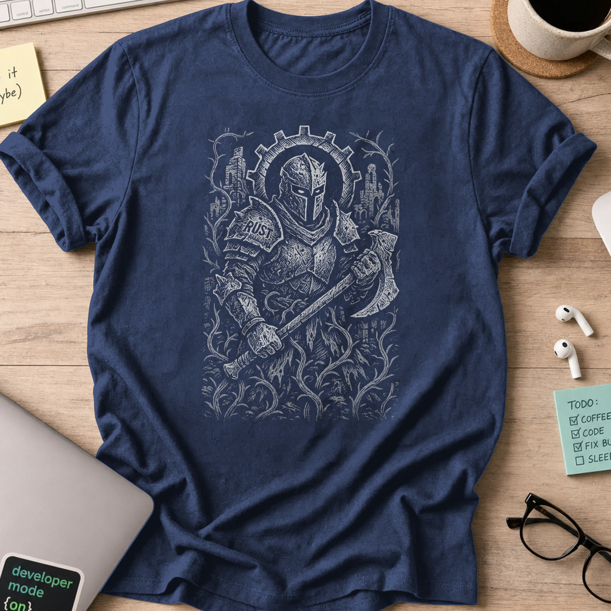 rust knight shirt - Navy