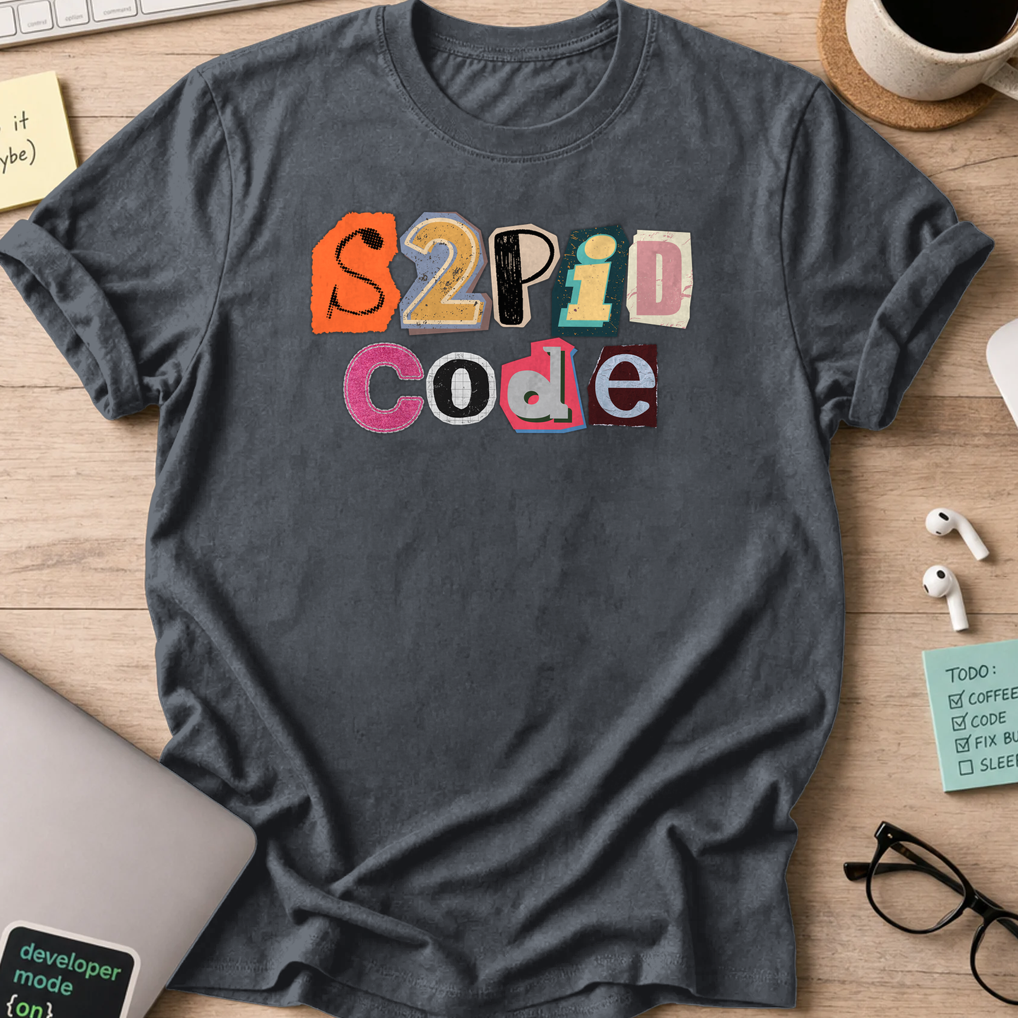 s2pid code shirt - Dark Heather