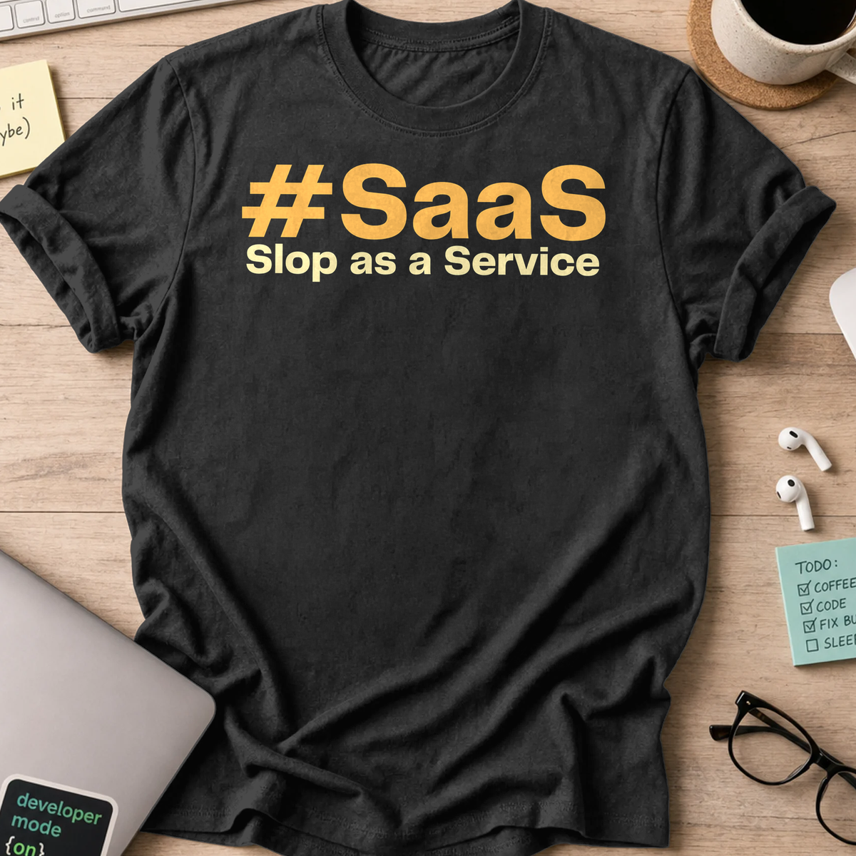 #SaaS Slop as a Service Shirt - Black