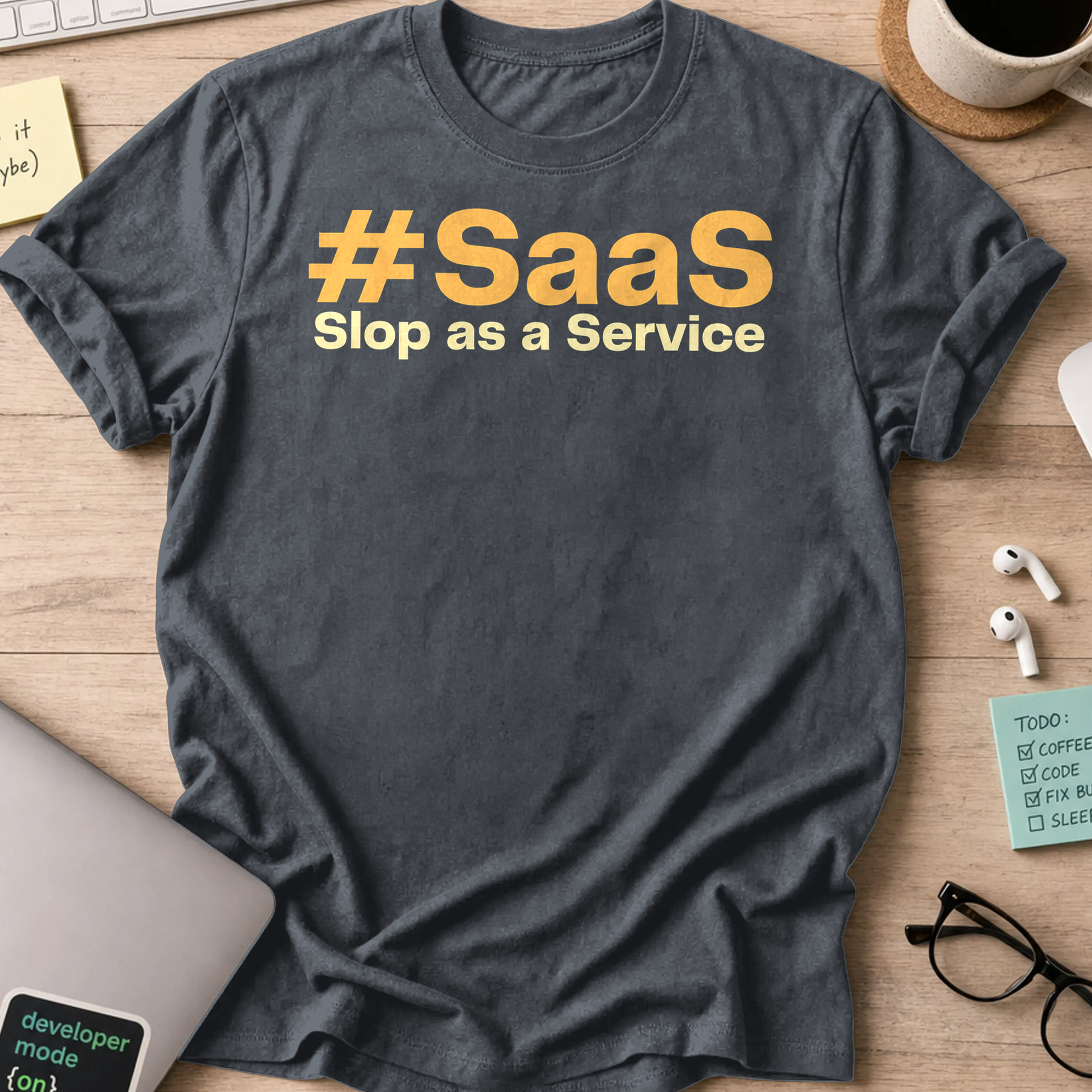 #SaaS Slop as a Service Shirt - Dark Heather