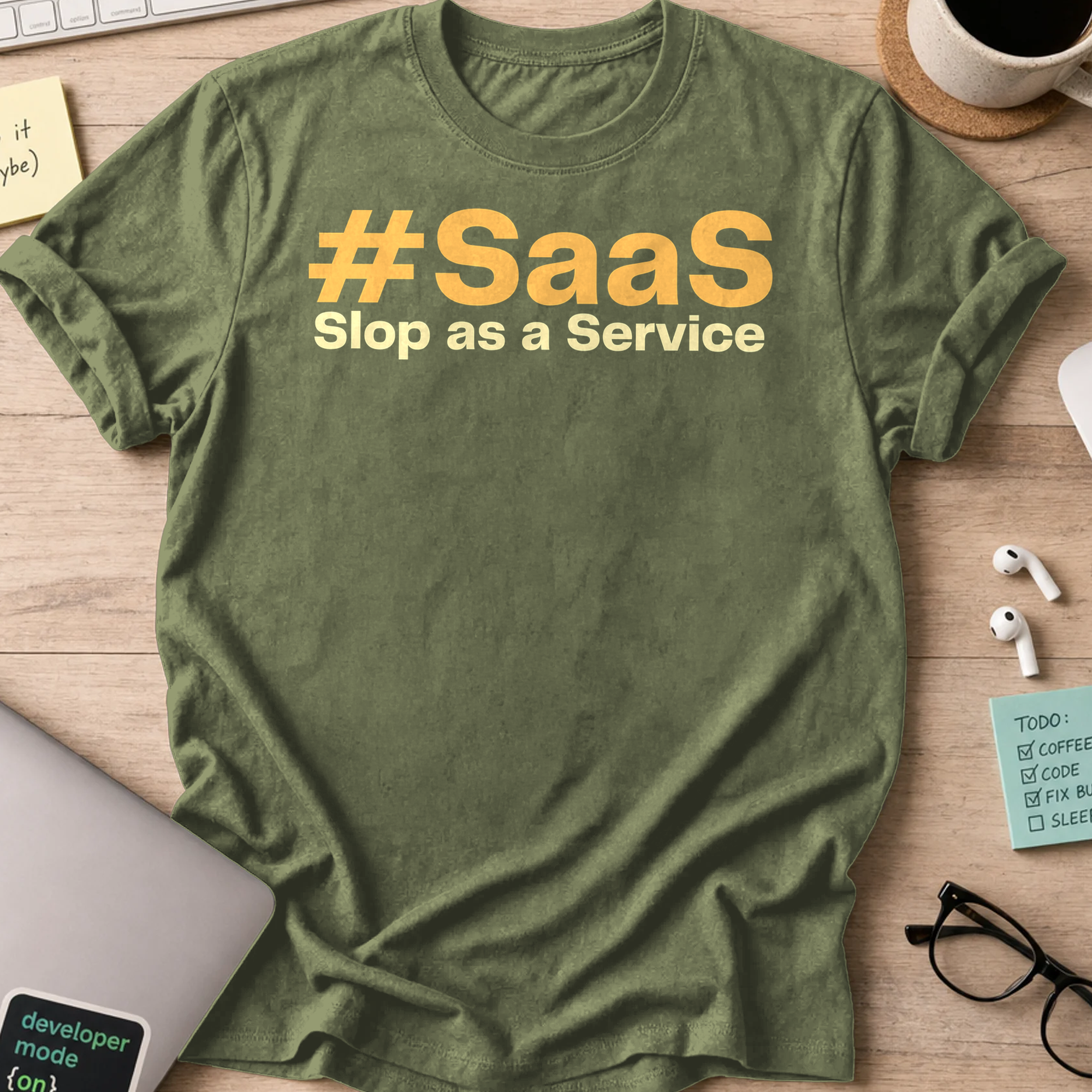 #SaaS Slop as a Service Shirt - Military Green
