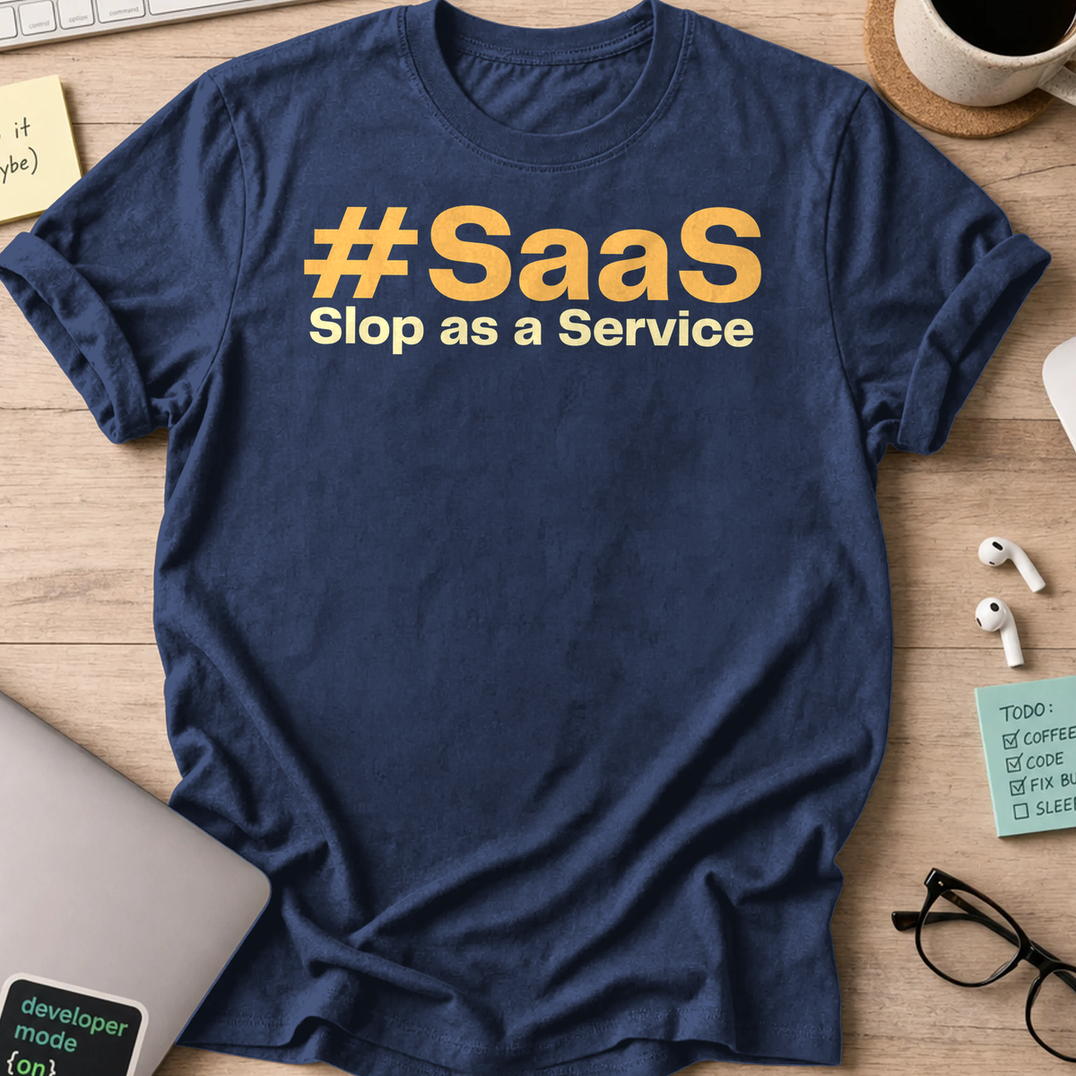 #SaaS Slop as a Service Shirt - Navy