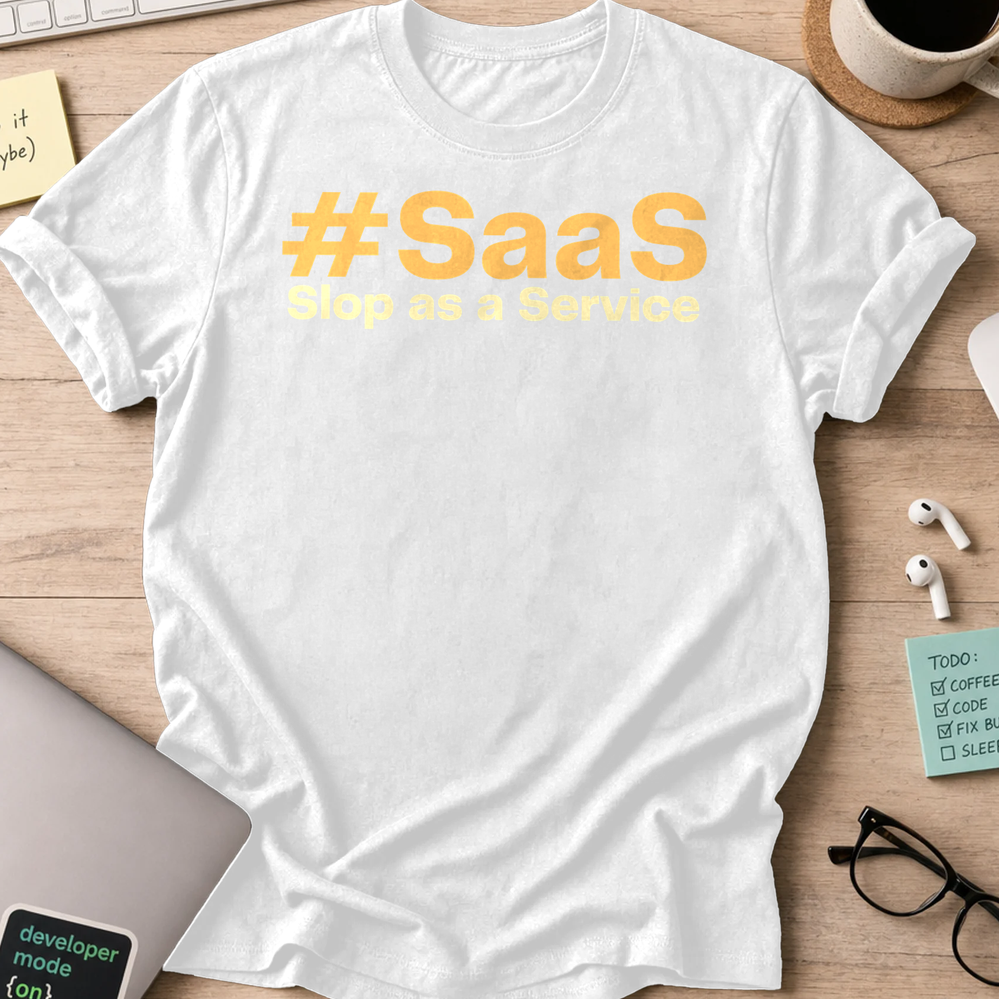 #SaaS Slop as a Service Shirt - White