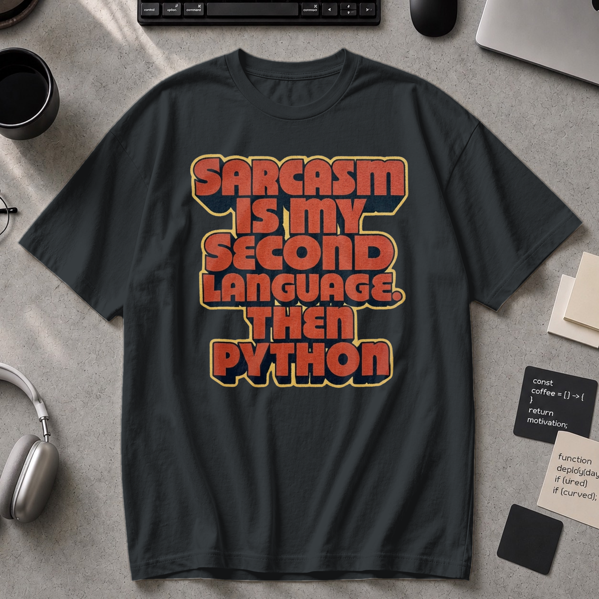 Sarcasm Is My Second Language Premium Shirt - Black
