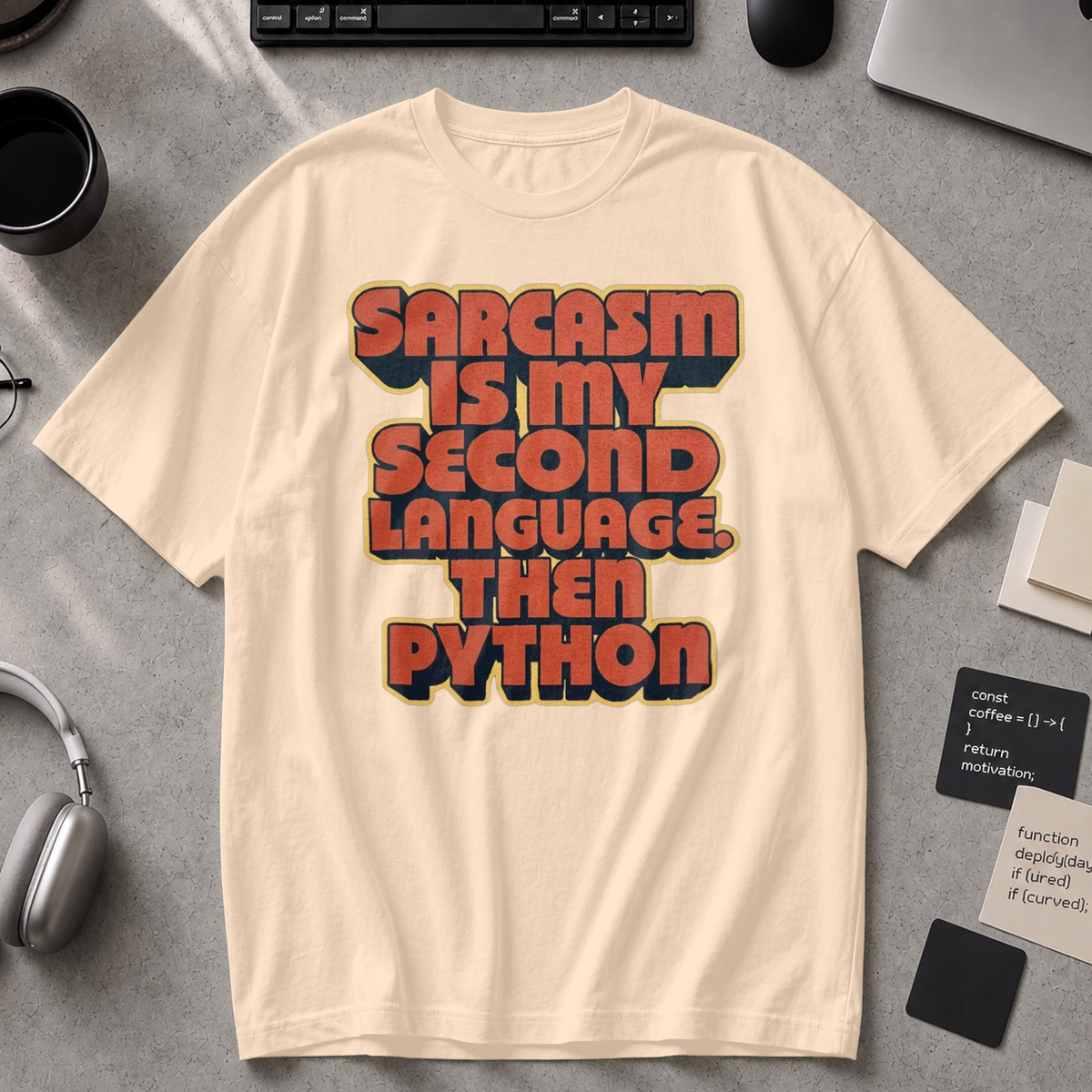 Sarcasm Is My Second Language Premium Shirt - Ivory