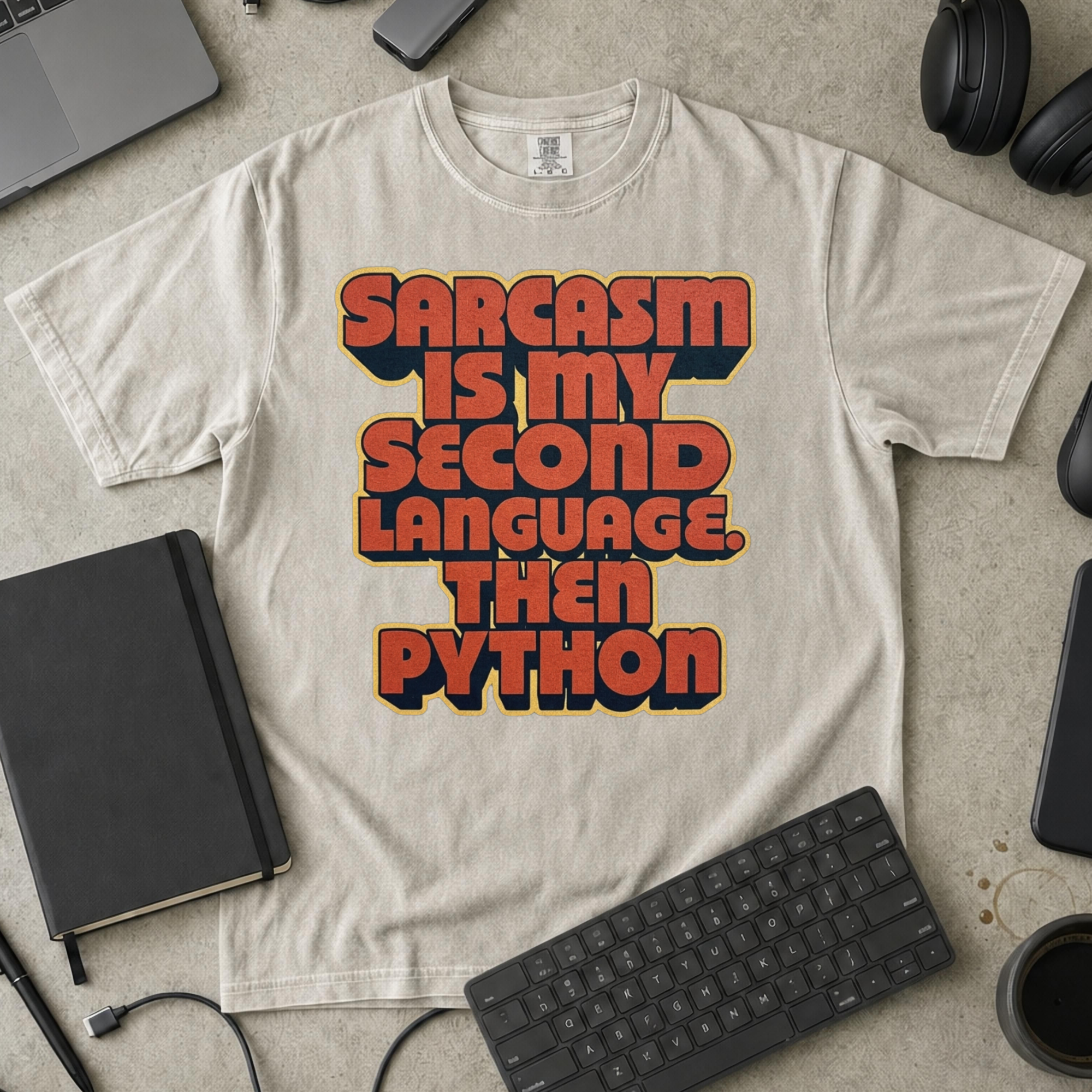 Sarcasm Is My Second Language Premium Shirt — ivory Premium Shirt mock-up
