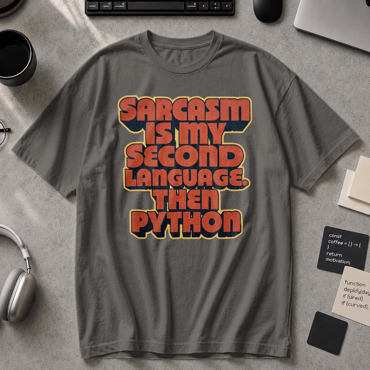 Sarcasm Is My Second Language Premium Shirt - Pepper