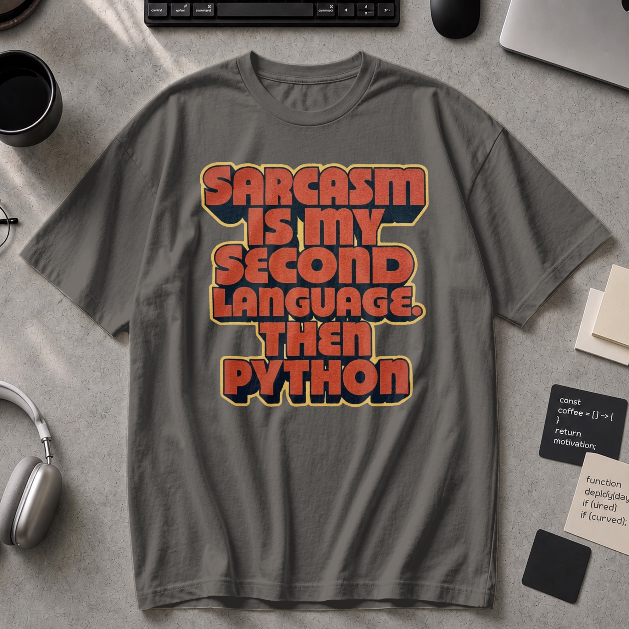 Sarcasm Is My Second Language Premium Shirt - Pepper